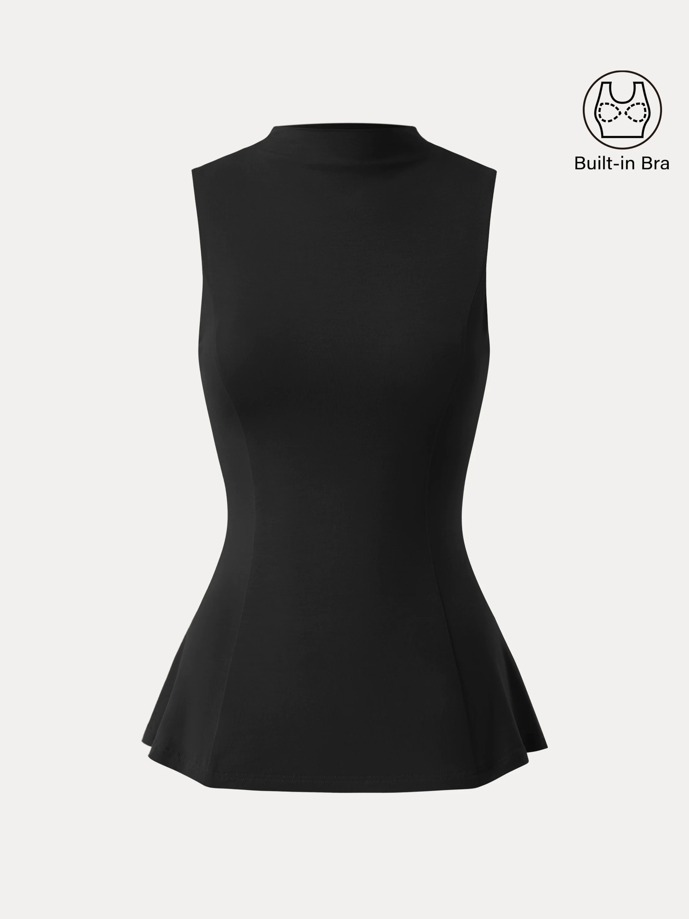 Tencel Silky Mockneck Flared Sculpt Brami Tank Tencel Silky Mockneck Flared Sculpt Brami Tank