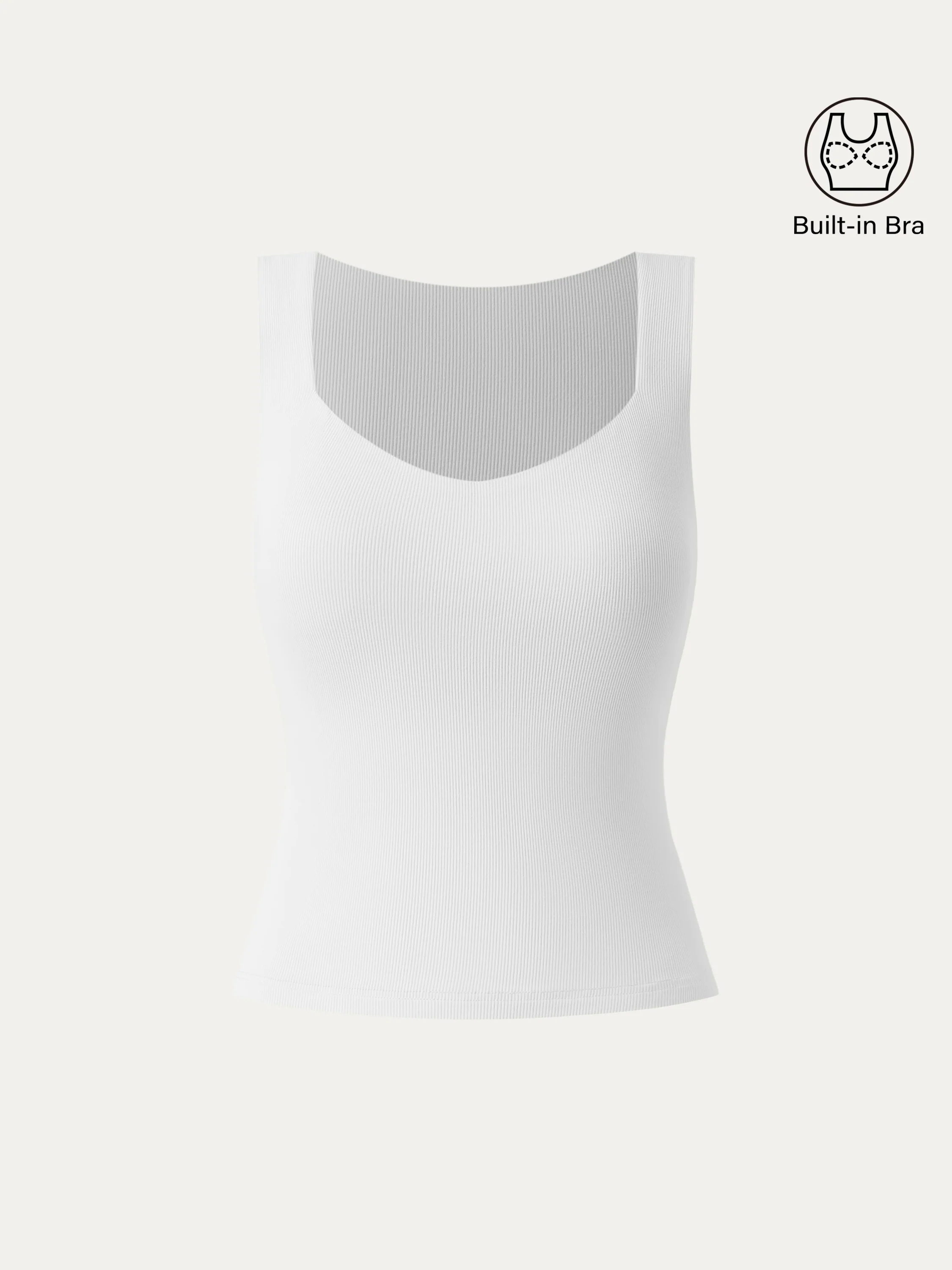 Diamond Neck Ribbed New Airy Brami Tank Diamond Neck Ribbed New Airy Brami Tank