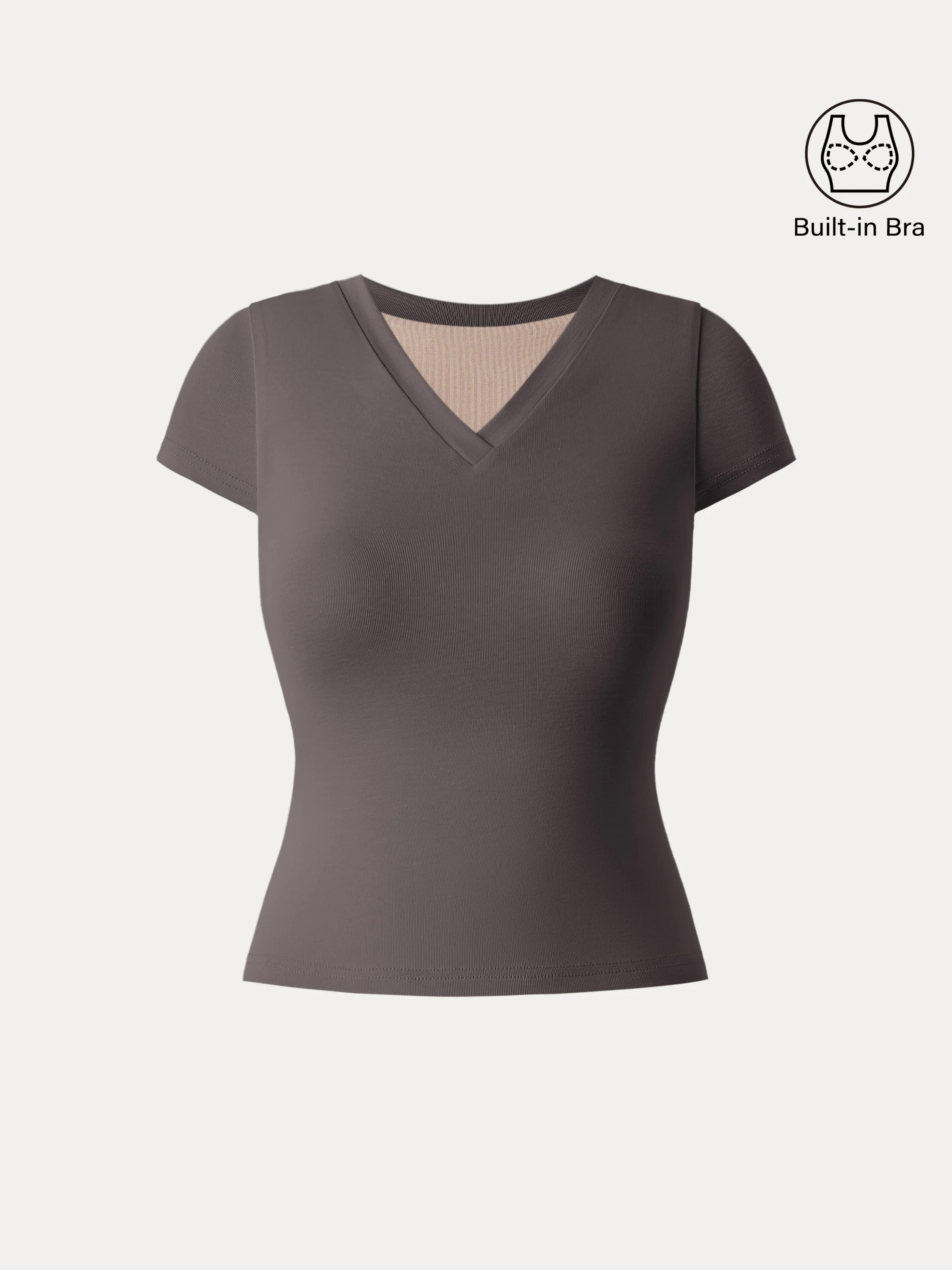 Sandwashed V-neck Short Sleeve Brami Sandwashed V-neck Short Sleeve Brami