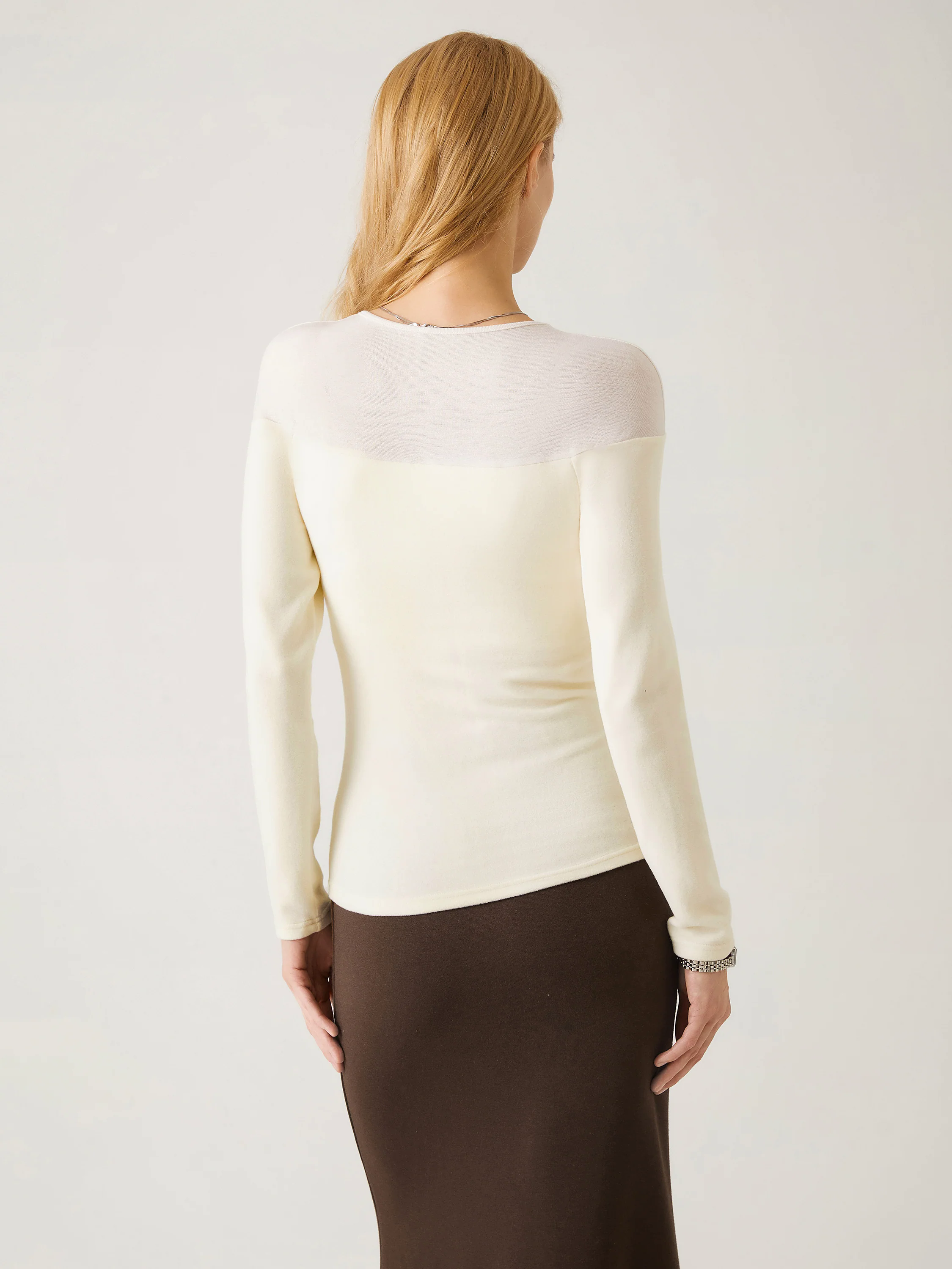 Tencel Wool Sheer Shoulder Brami Top Tencel Wool Sheer Shoulder Brami Top