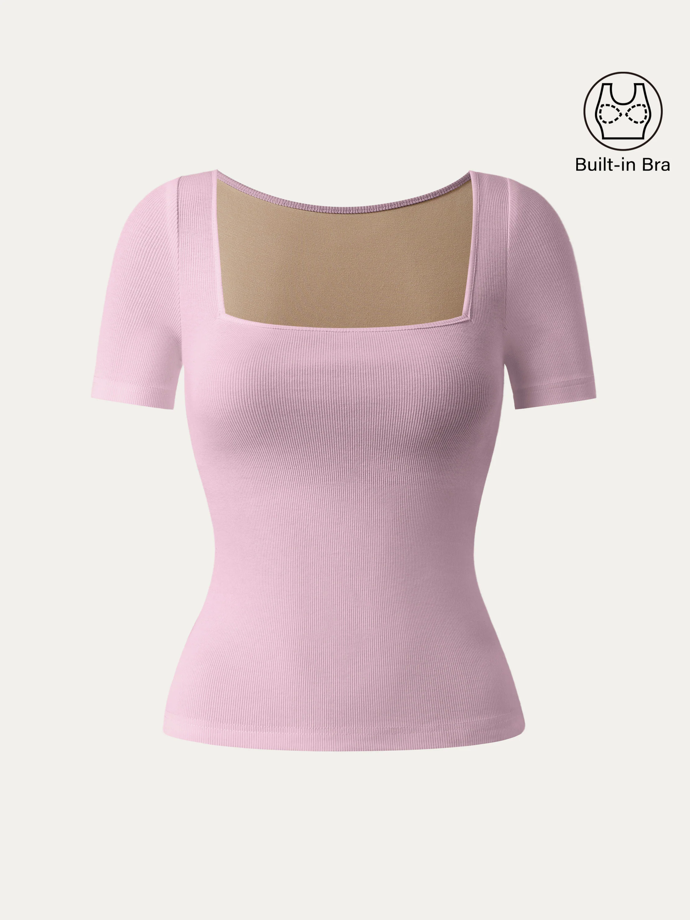 Square Neck Short Sleeve Cotton New Airy Brami Square Neck Short Sleeve Cotton New Airy Brami
