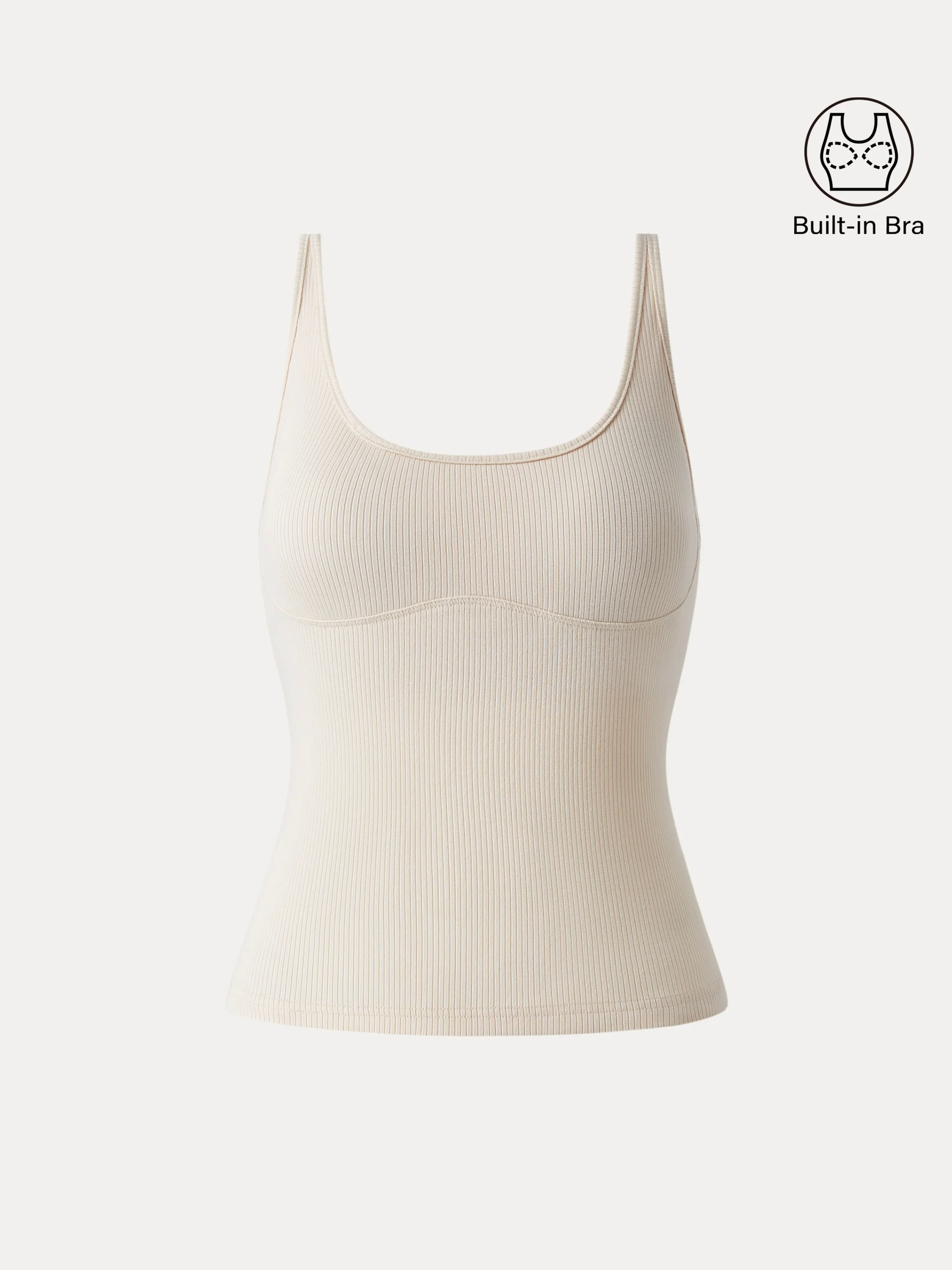 Sculpted Scoop Neck Ribbed Brami Tank Sculpted Scoop Neck Ribbed Brami Tank