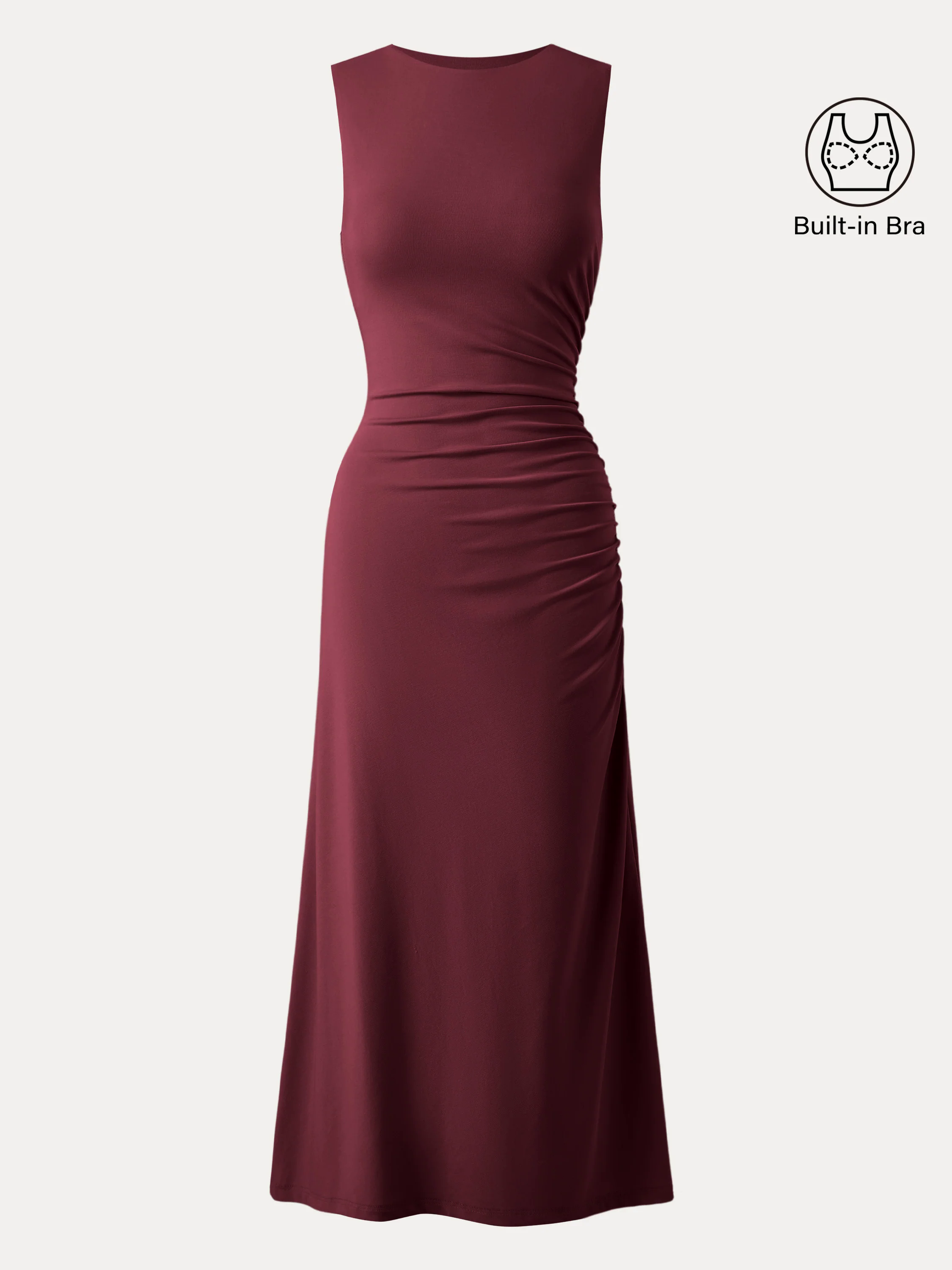 Side Ruched Midi Brami Dress Side Ruched Midi Brami Dress