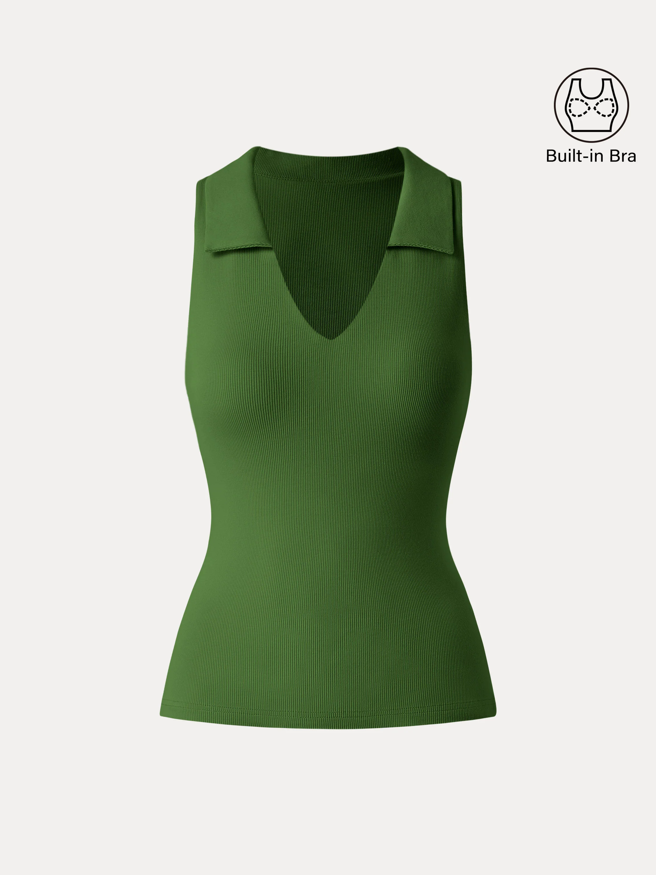 Stretch Cotton V-neck Collared Brami Top Stretch Cotton V-neck Collared Brami Top