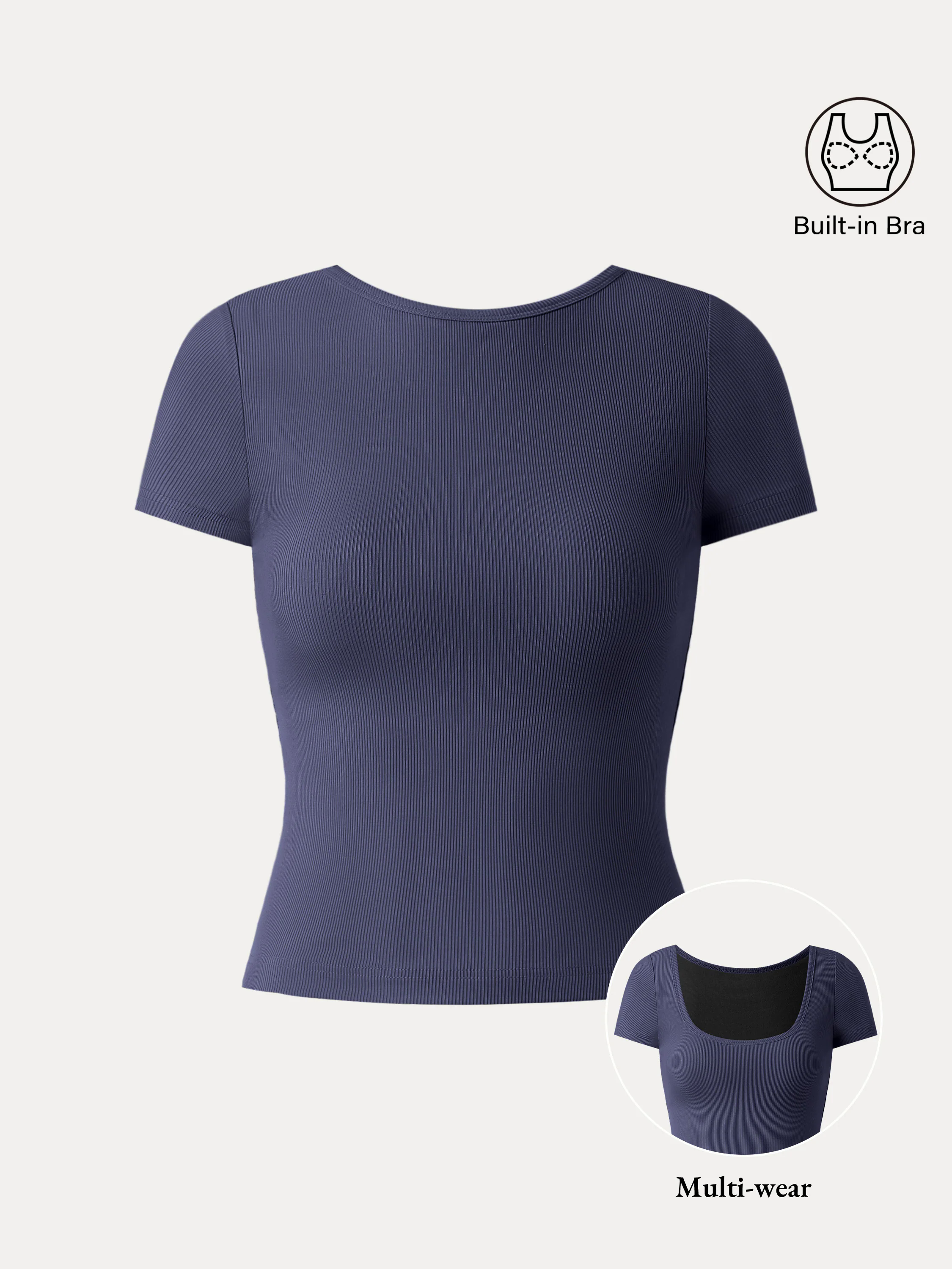 Multi-wear Short Sleeve New Airy Brami Top Multi-wear Short Sleeve New Airy Brami Top