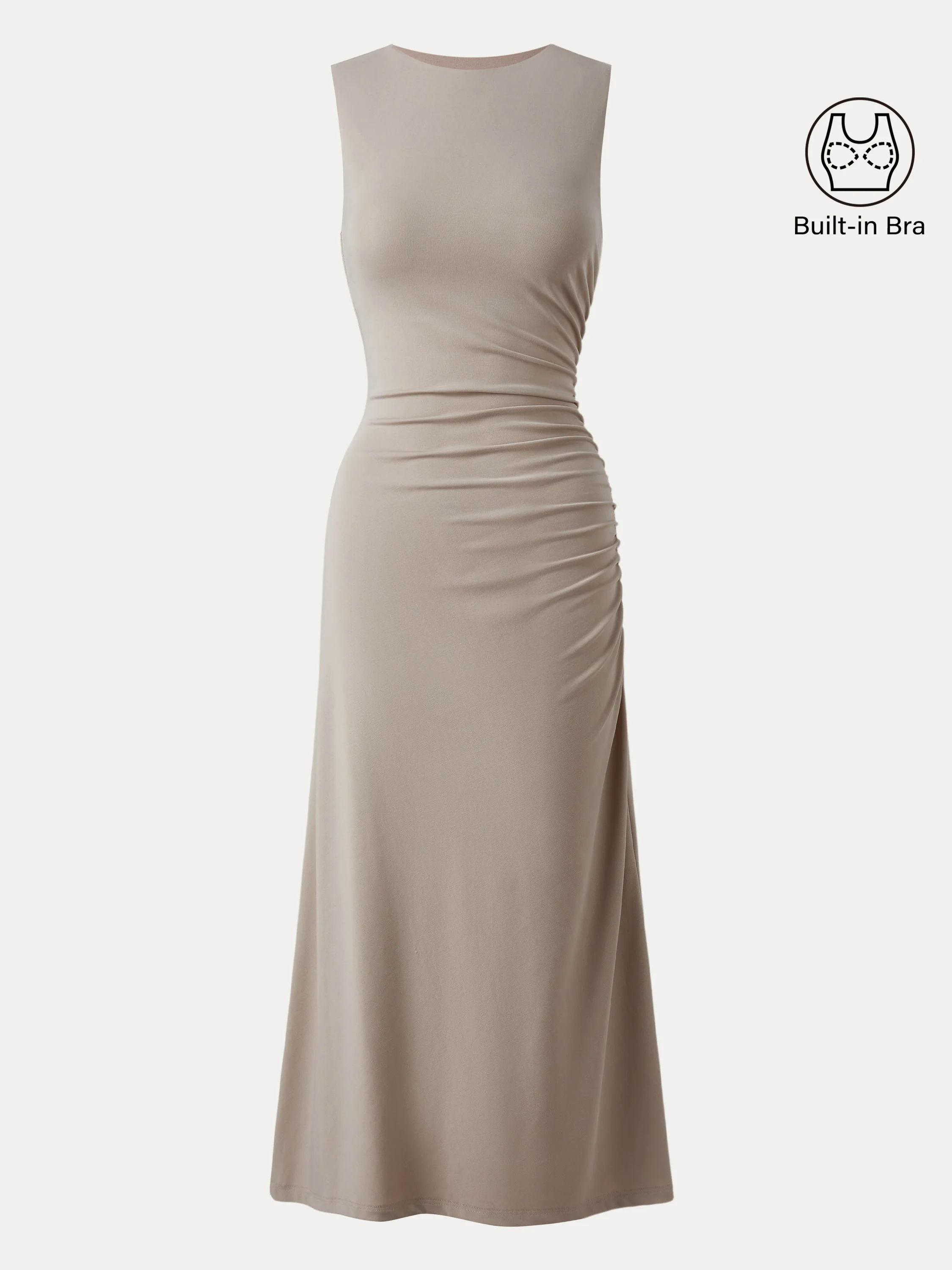 Side Ruched Midi Brami Dress Side Ruched Midi Brami Dress