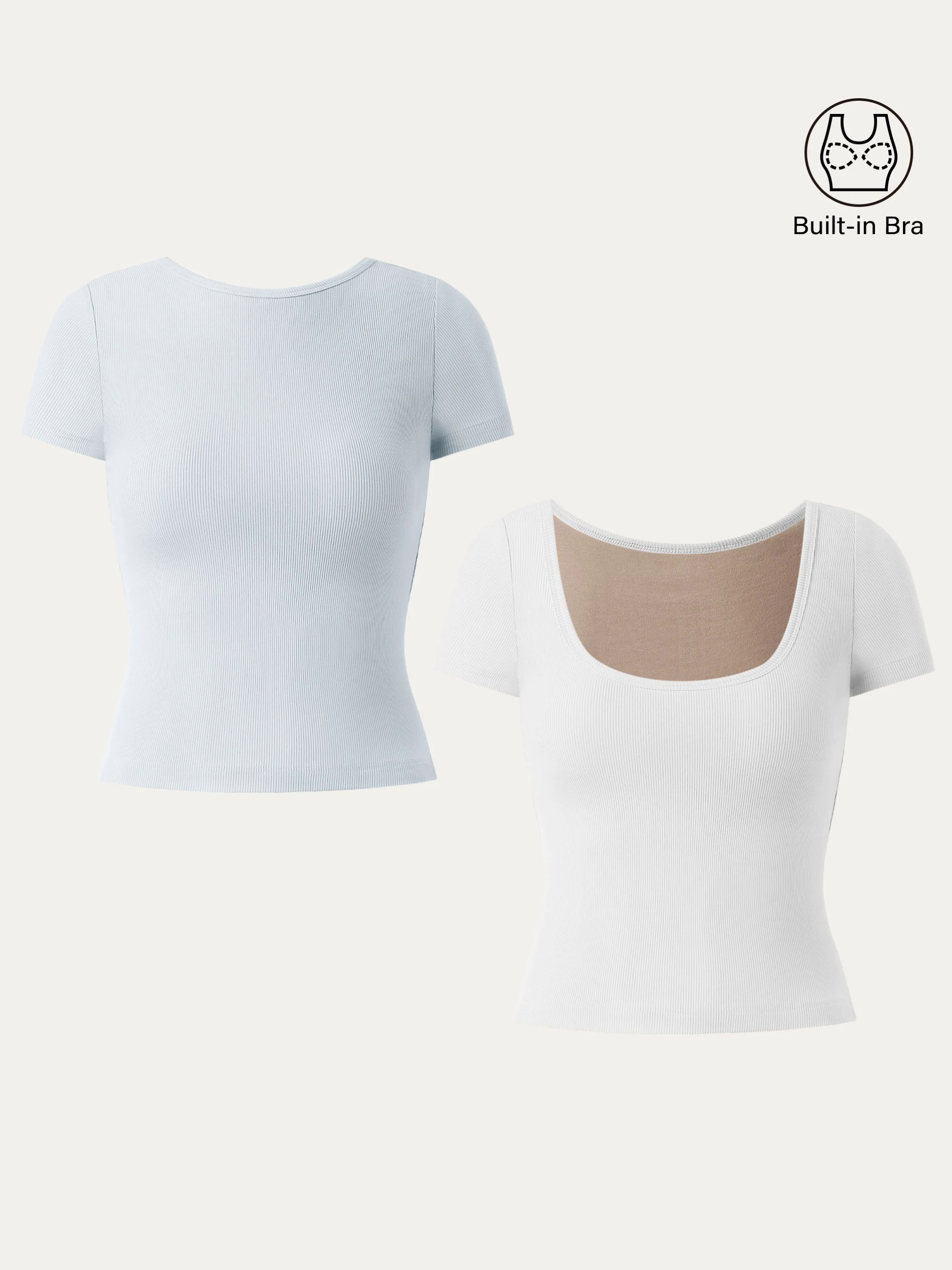 Multi-wear Short Sleeve New Airy Brami Top Multi-wear Short Sleeve New Airy Brami Top