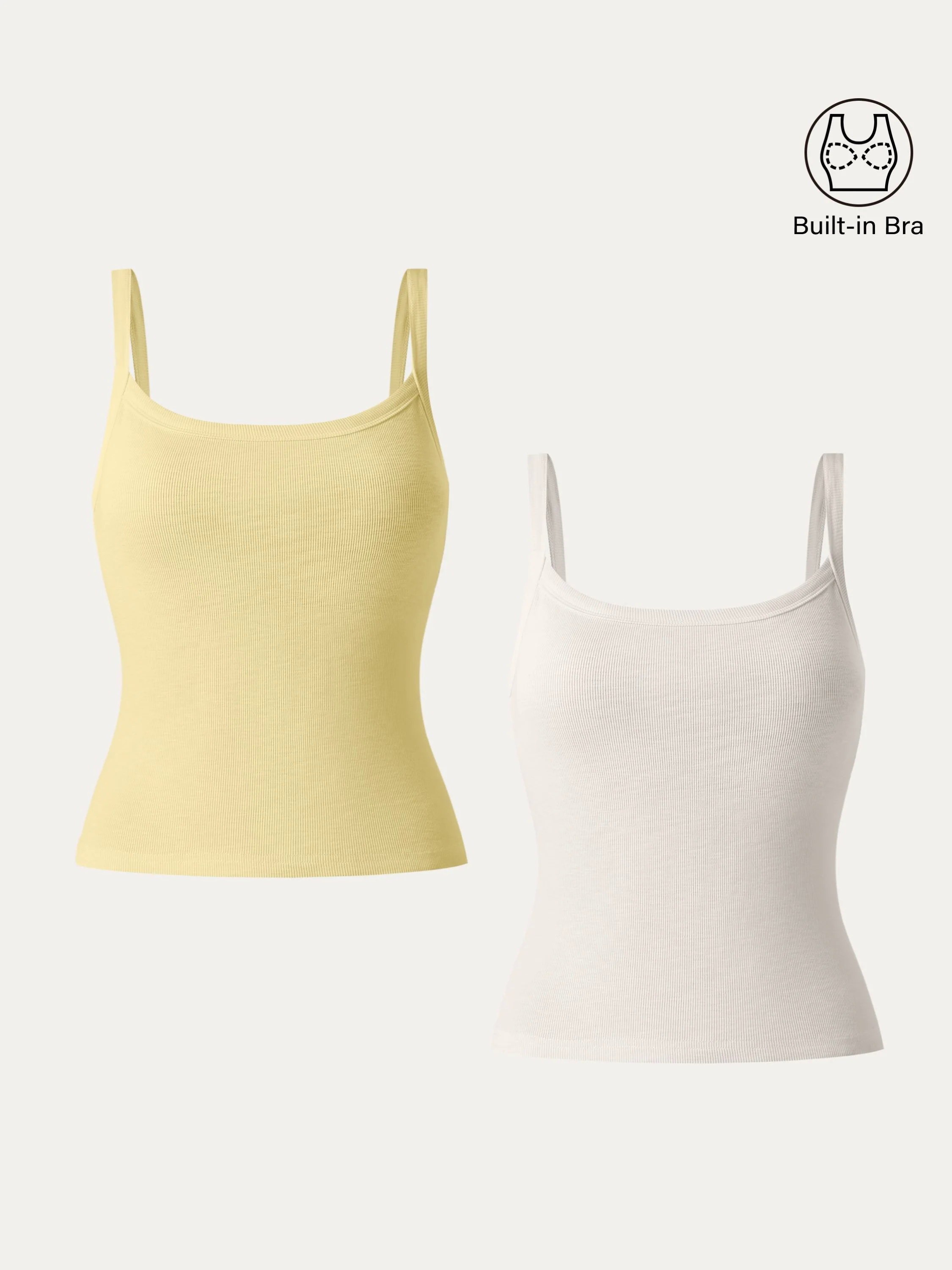 2Pcs Set Everyday Cotton Low Back New Airy Brami Tank 2Pcs Set Everyday Cotton Low Back New Airy Brami Tank
