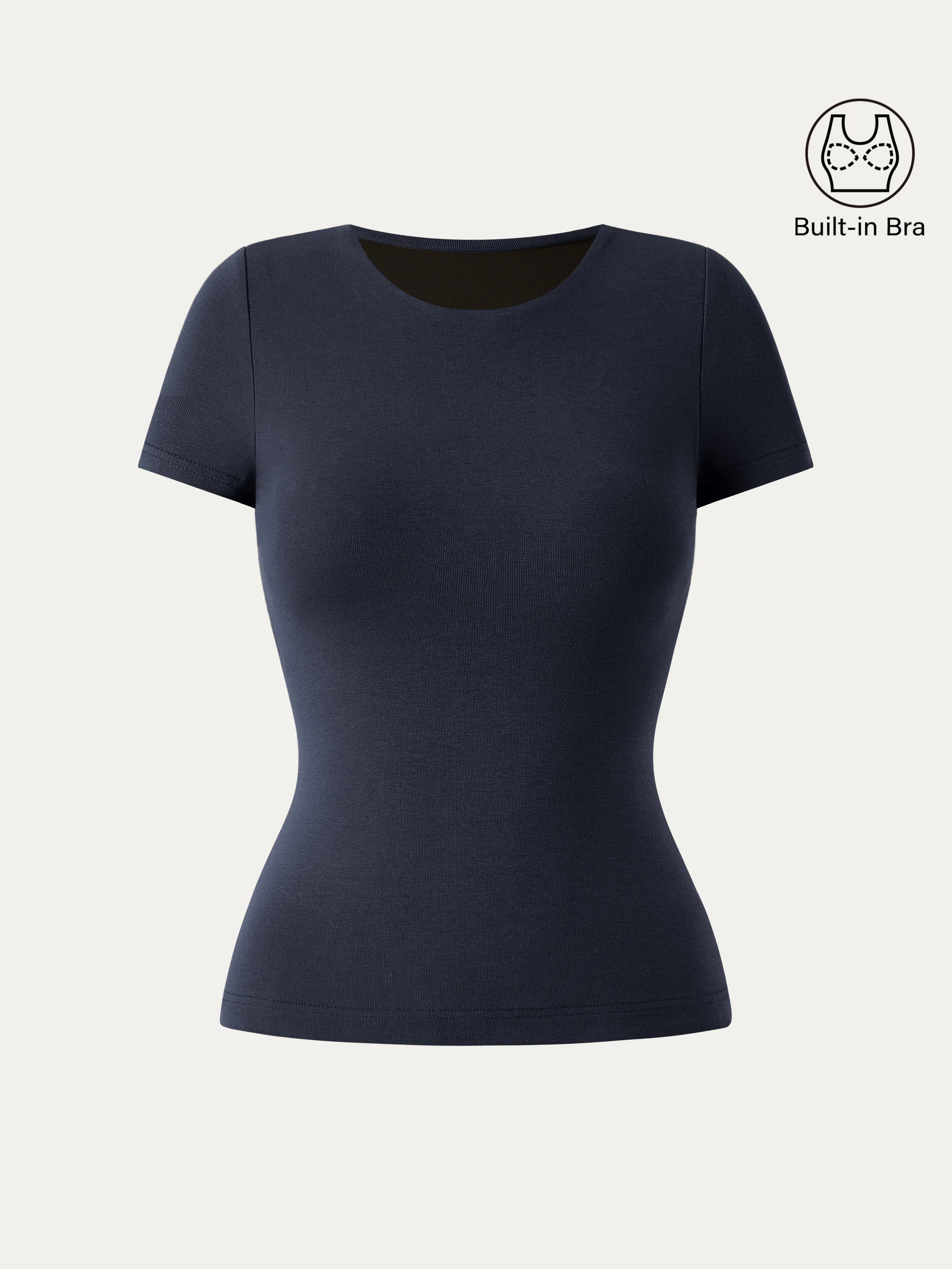 Crewneck Slimming Short Sleeve New Airy Brami Crewneck Slimming Short Sleeve New Airy Brami