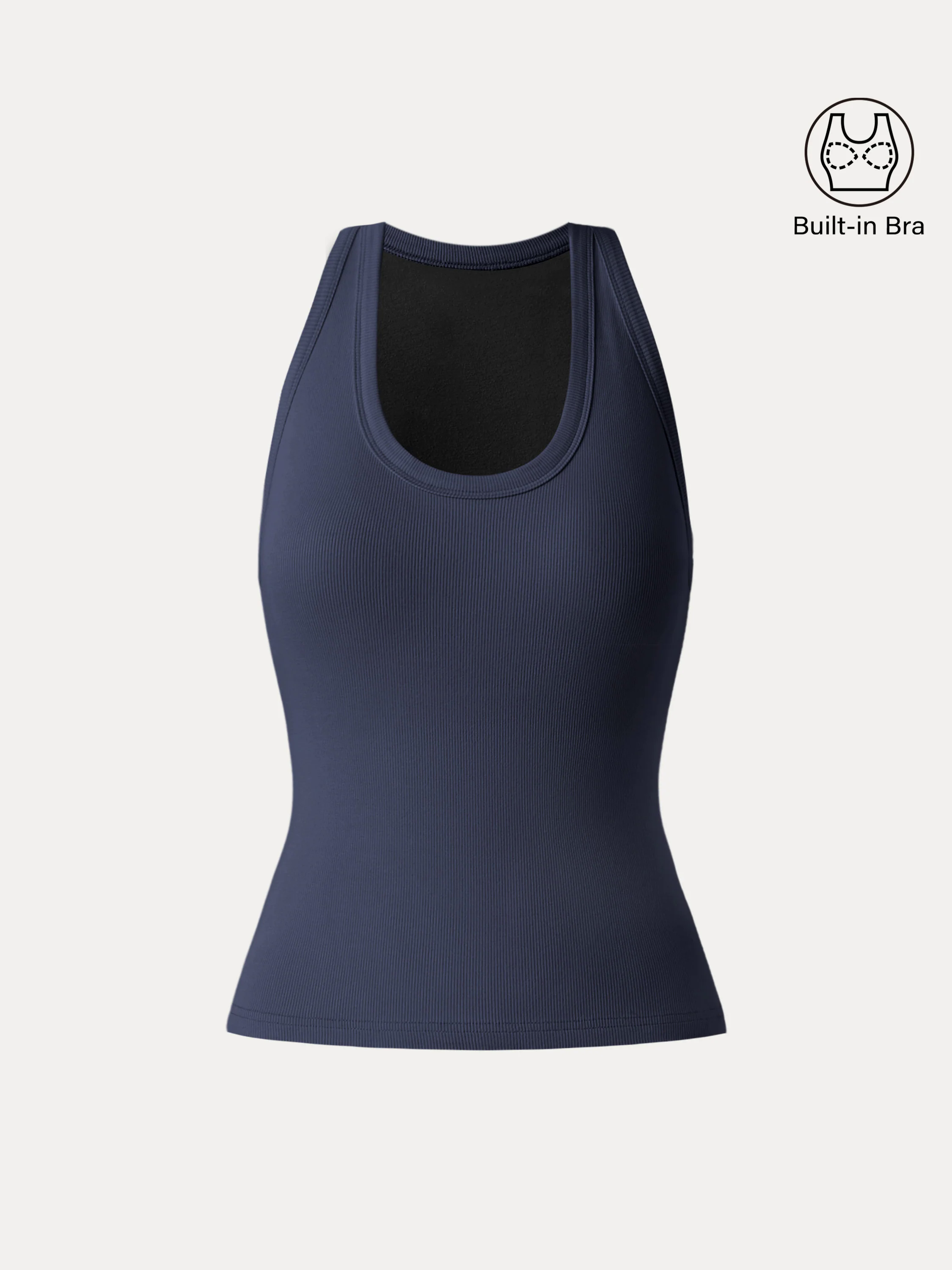 Stretch Cotton U-neck Racer Back Brami Tank Stretch Cotton U-neck Racer Back Brami Tank
