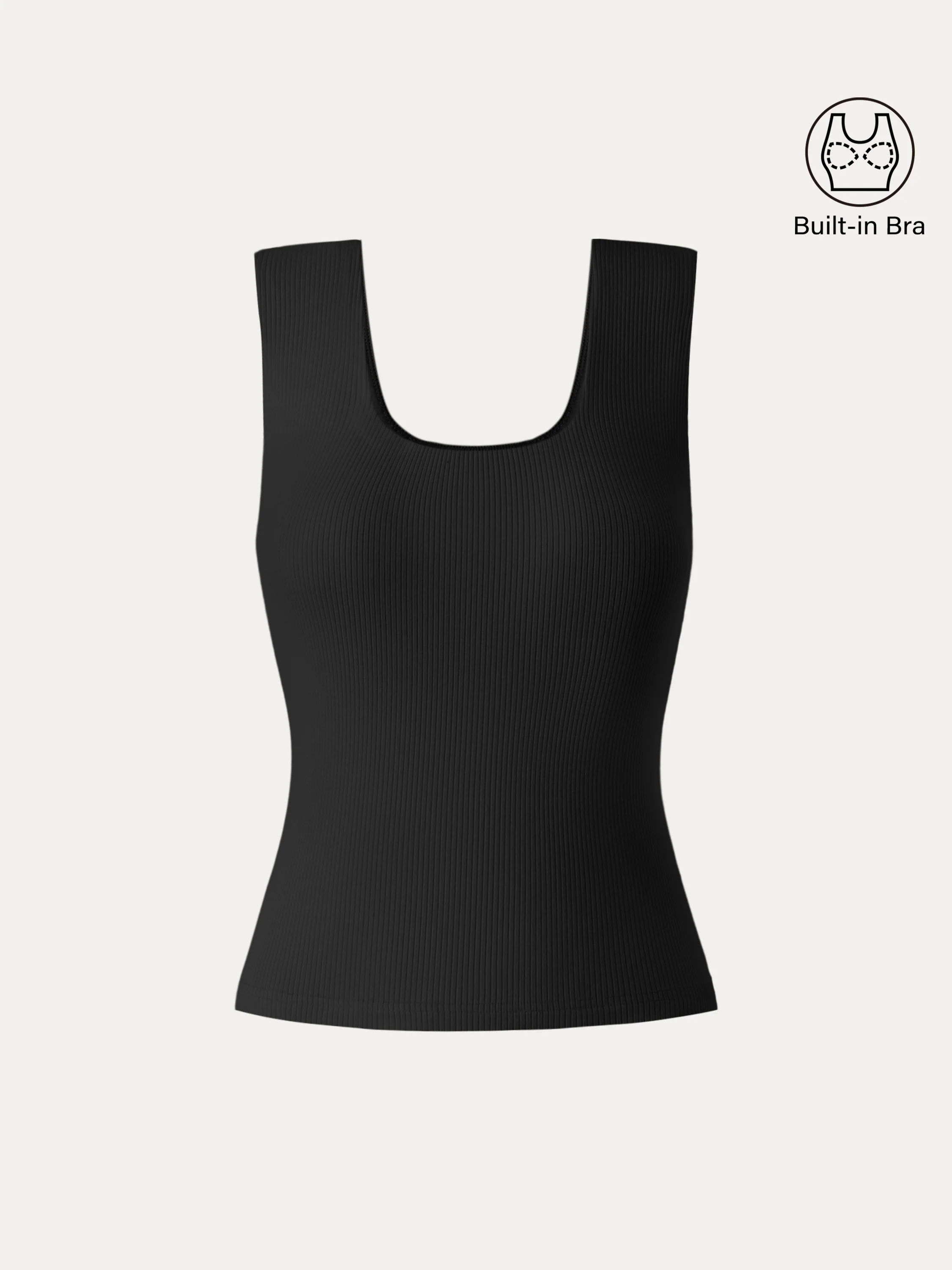 Stretch Cotton Wide Strap Ribbed Brami Tank Stretch Cotton Wide Strap Ribbed Brami Tank