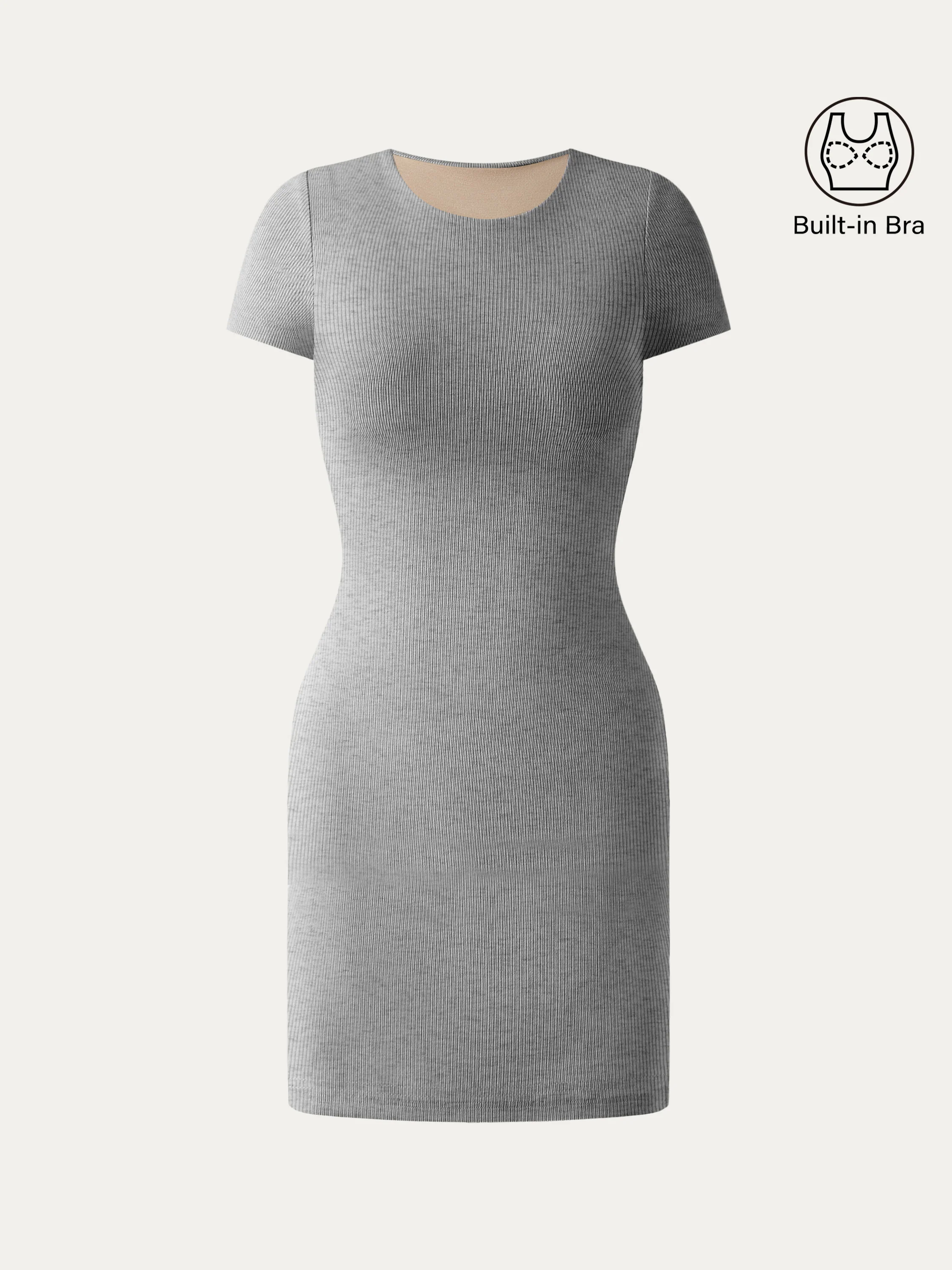 Crewneck Cotton Short Sleeve New Airy Brami Dress Crewneck Cotton Short Sleeve New Airy Brami Dress