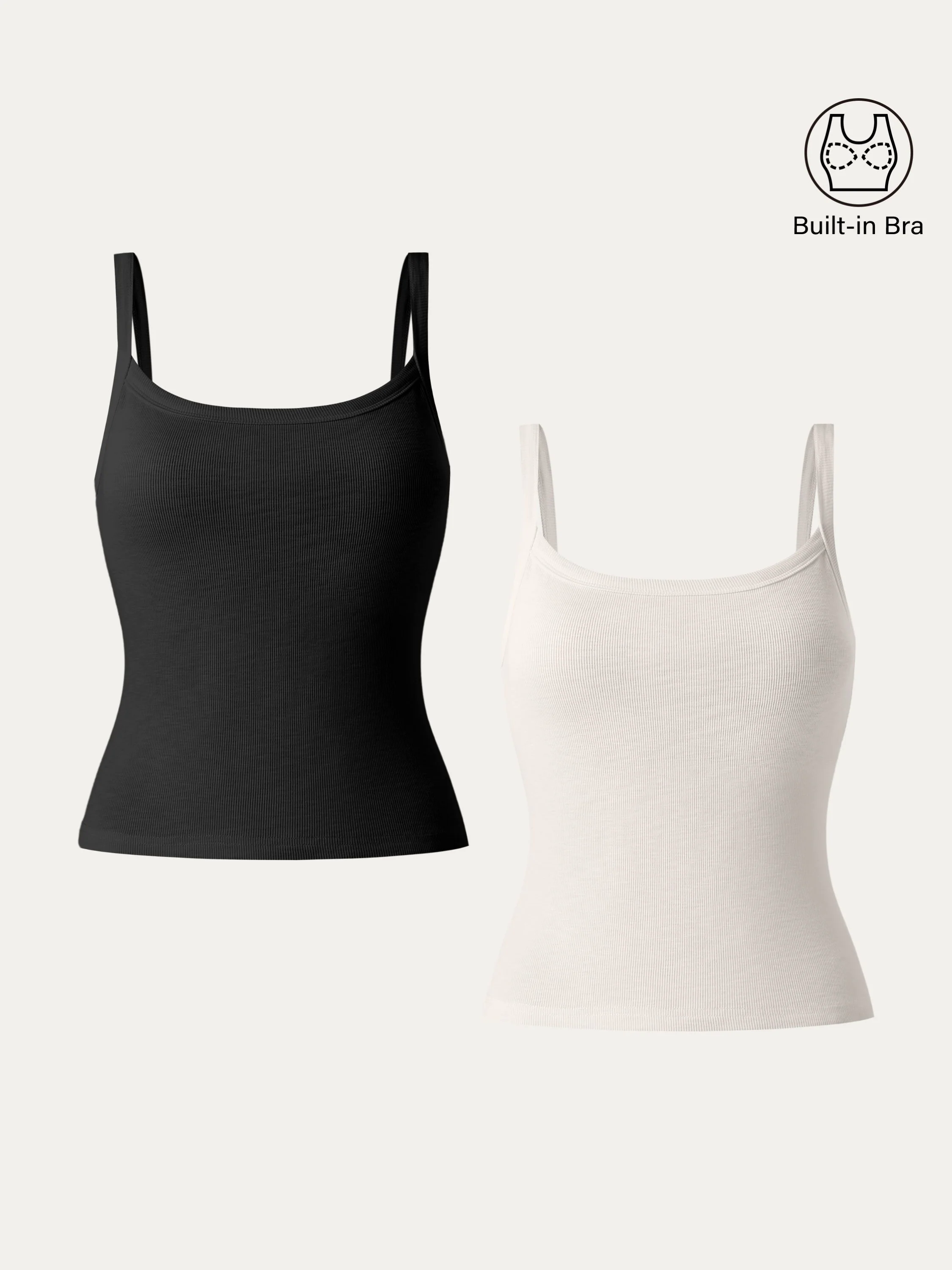 2Pcs Set Everyday Cotton Low Back New Airy Brami Tank 2Pcs Set Everyday Cotton Low Back New Airy Brami Tank