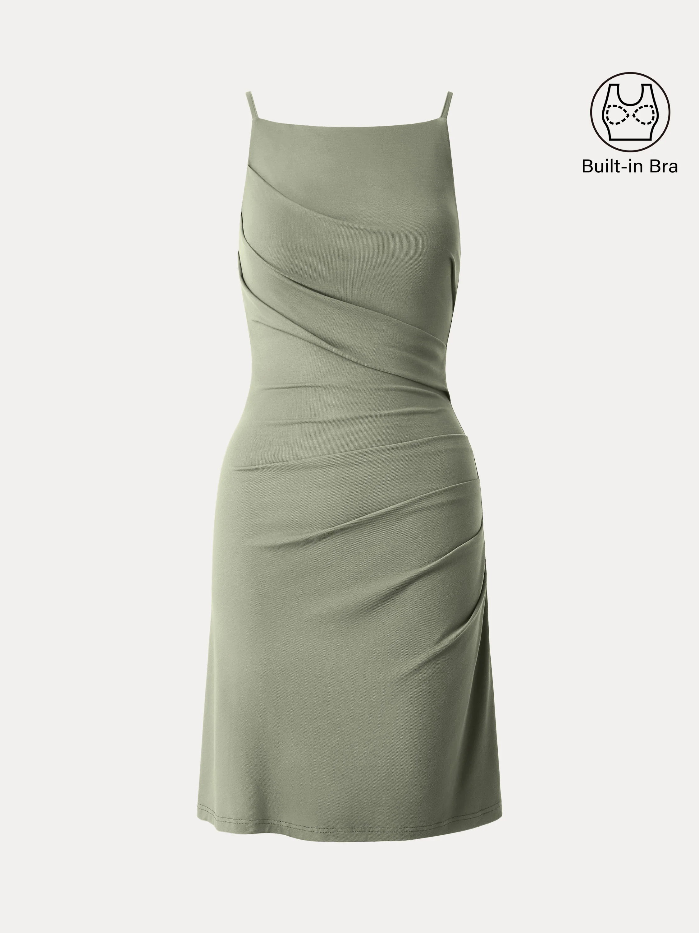 Tucked Mini Brami Dress with Adjustable Straps