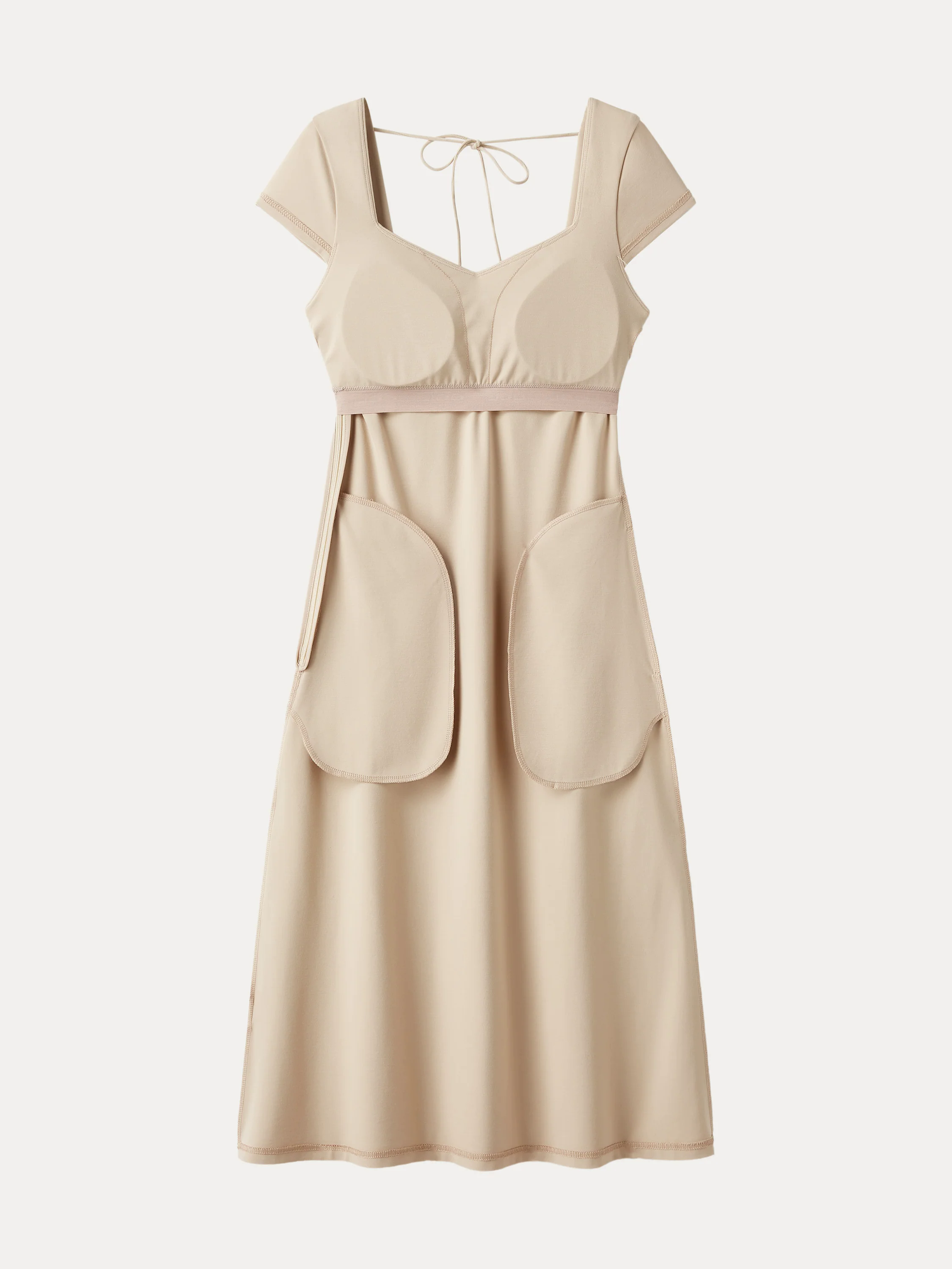 Diamond Neck Open Back Midi New Airy Brami Dress Diamond Neck Open Back Midi New Airy Brami Dress