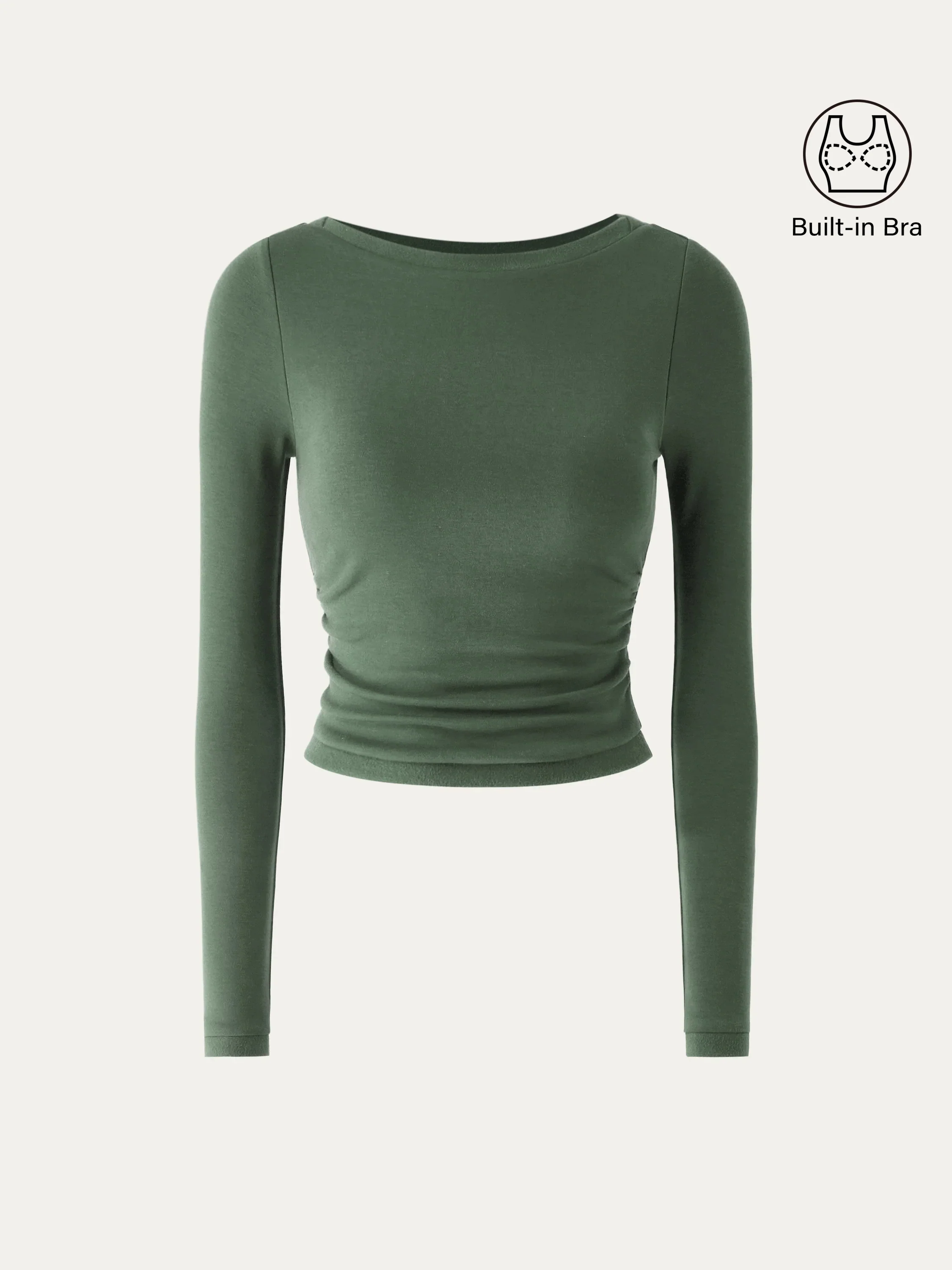 Boatneck Long Sleeve Brami Top Boatneck Long Sleeve Brami Top