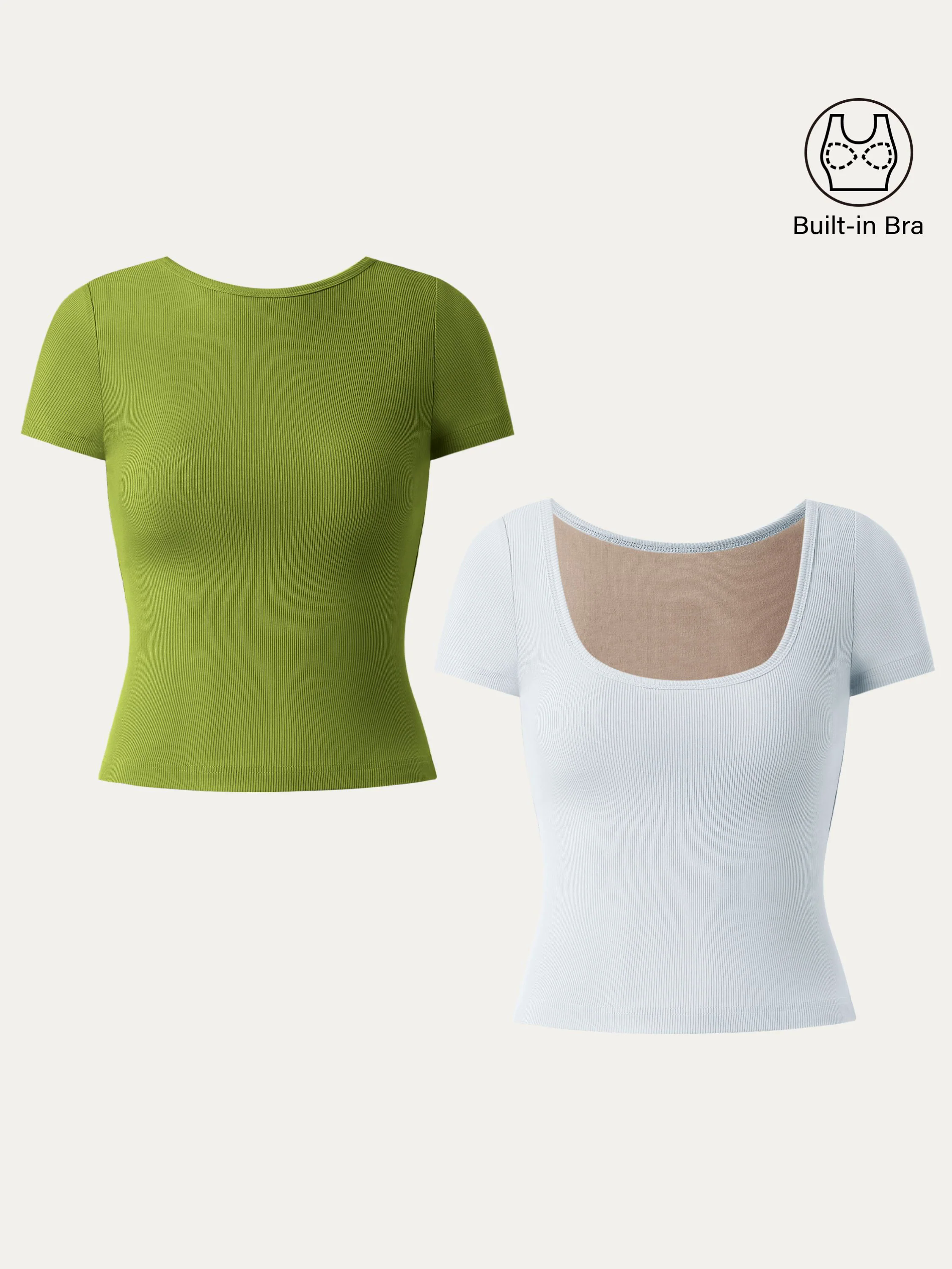 Multi-wear Short Sleeve New Airy Brami Top Multi-wear Short Sleeve New Airy Brami Top