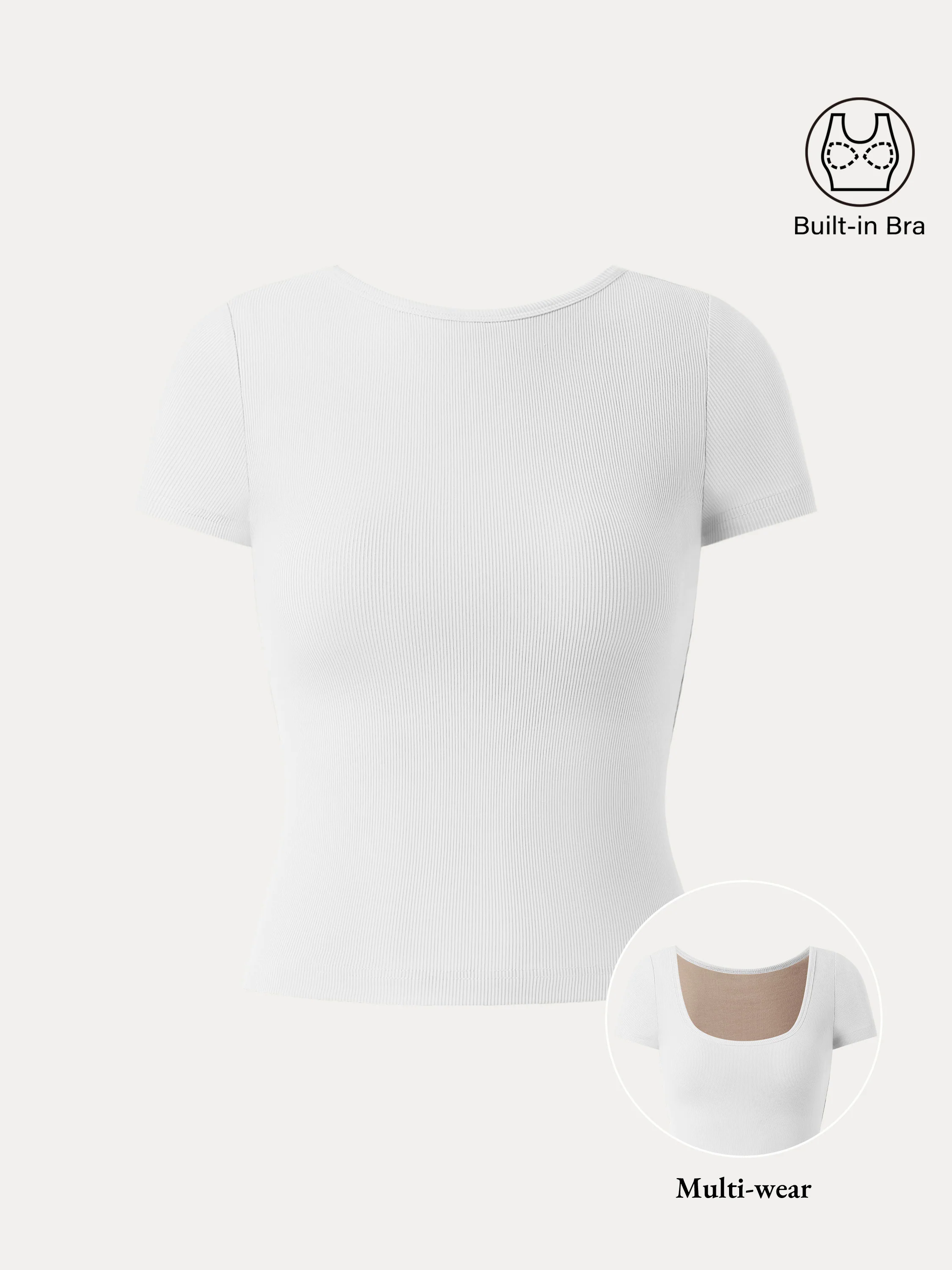 Multi-wear Short Sleeve New Airy Brami Top Multi-wear Short Sleeve New Airy Brami Top