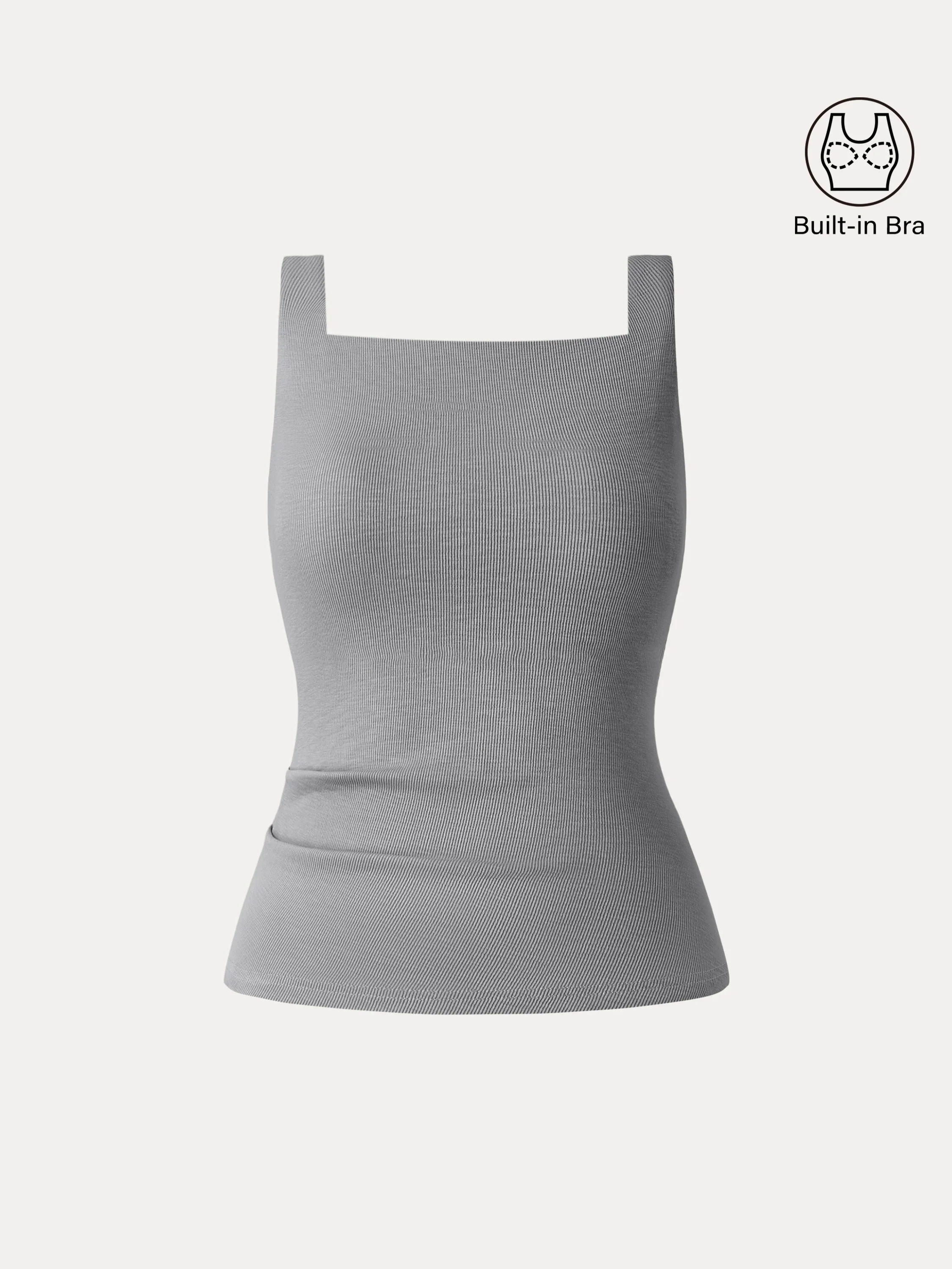 Stretch Cotton Square Neck Tucked New Airy Brami Stretch Cotton Square Neck Tucked New Airy Brami