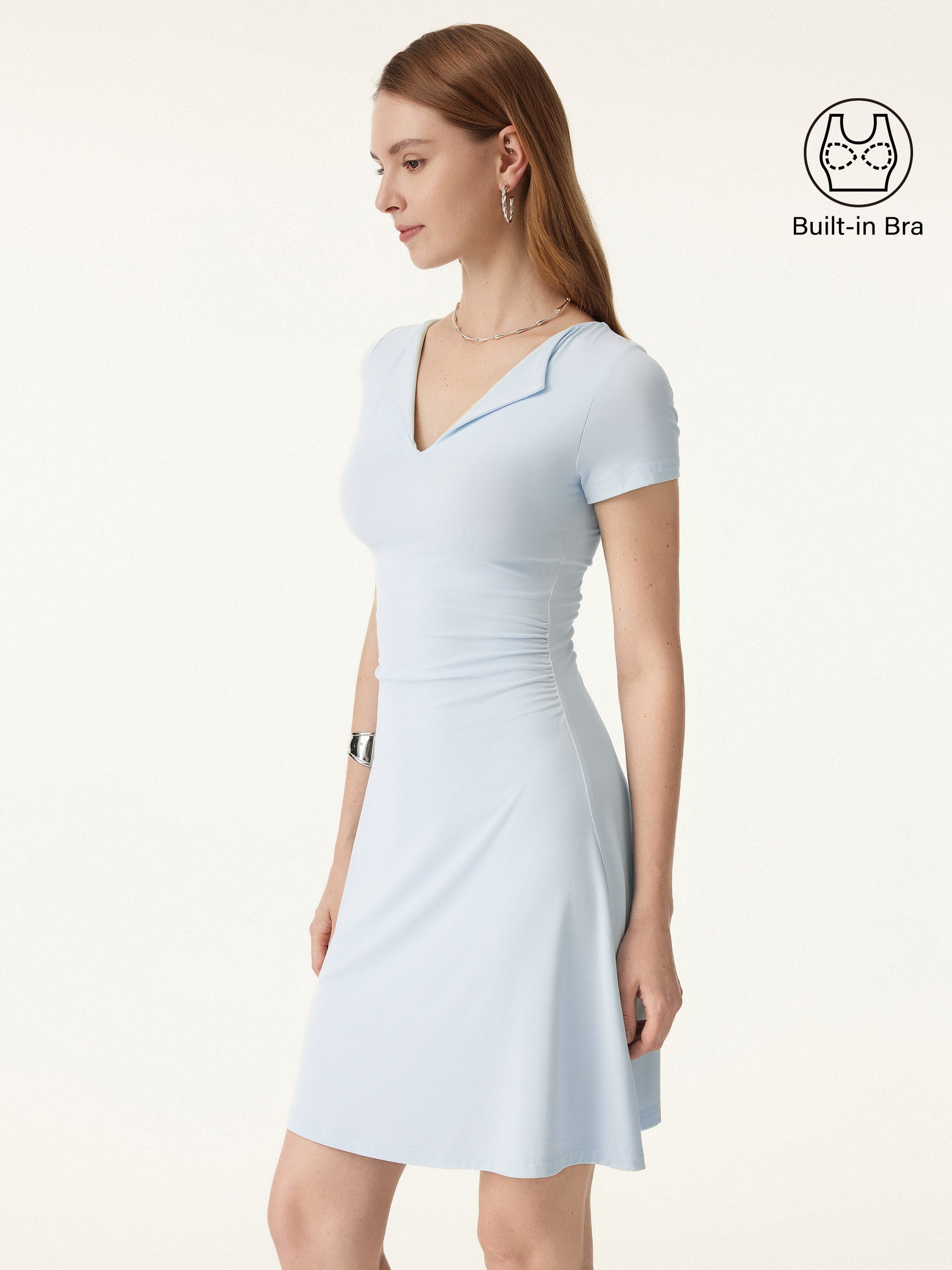 Ultrasoft Flap V-neck Short Sleeve Mini Brami Dress Ultrasoft Flap V-neck Short Sleeve Mini Brami Dress
