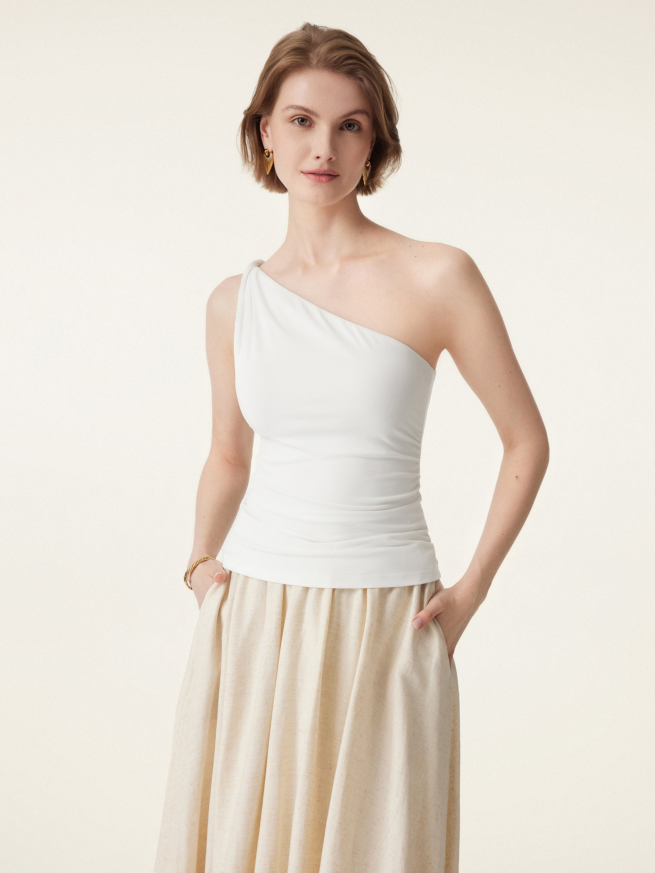 One Shoulder Twisted Brami Tank One Shoulder Twisted Brami Tank