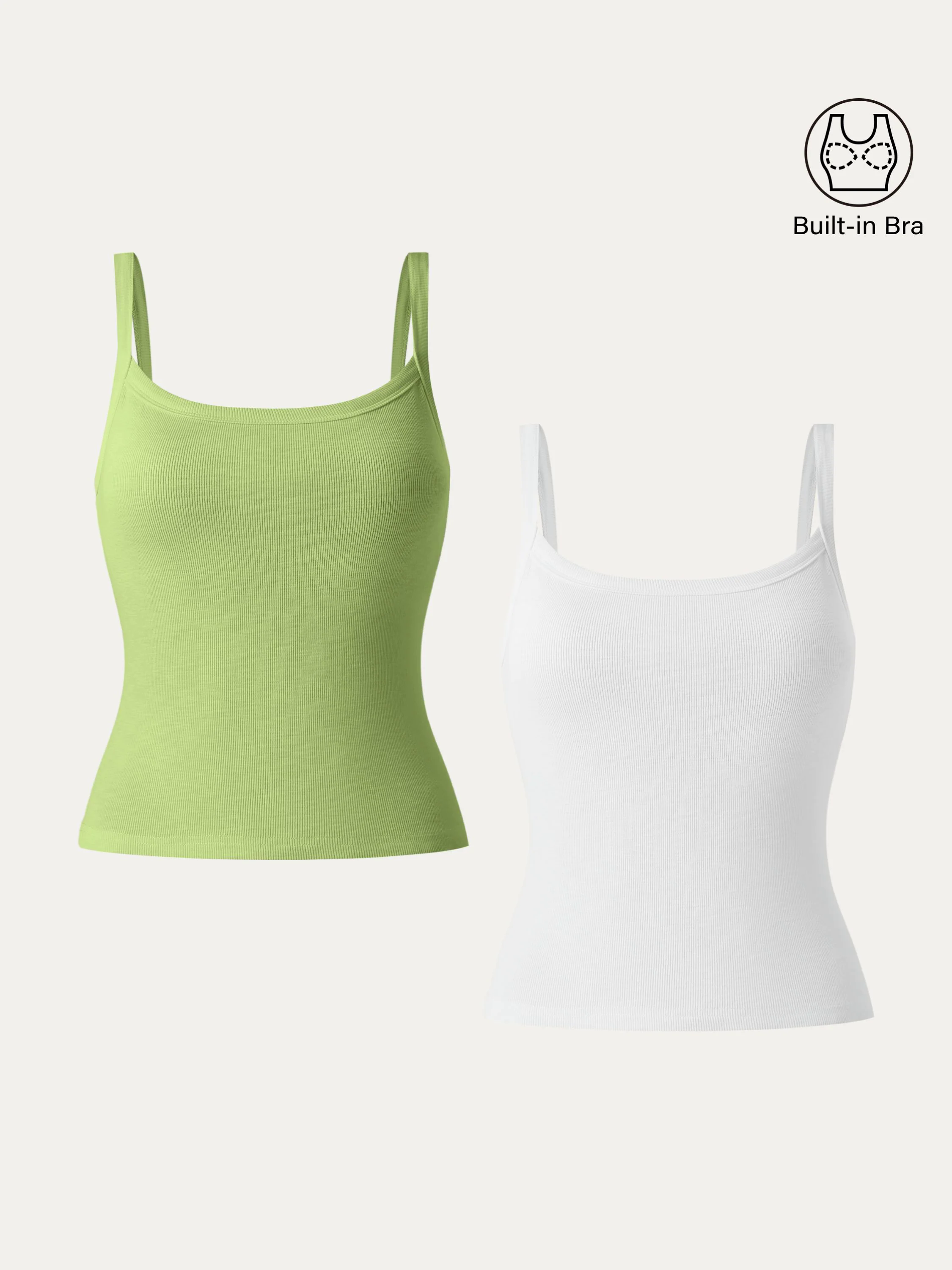 2Pcs Set Everyday Cotton Low Back New Airy Brami Tank 2Pcs Set Everyday Cotton Low Back New Airy Brami Tank