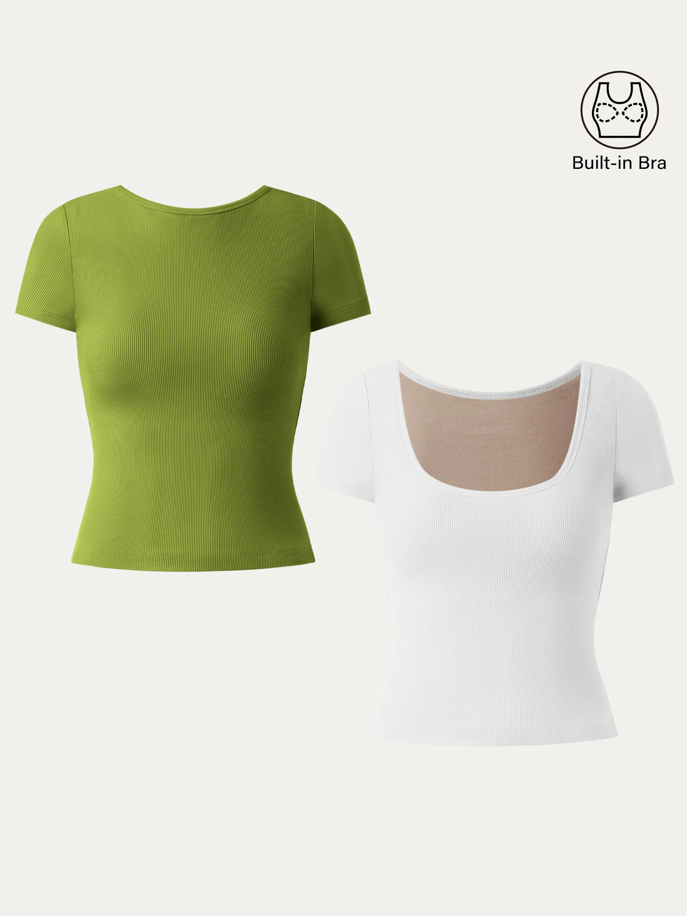 Multi-wear Short Sleeve New Airy Brami Top Multi-wear Short Sleeve New Airy Brami Top