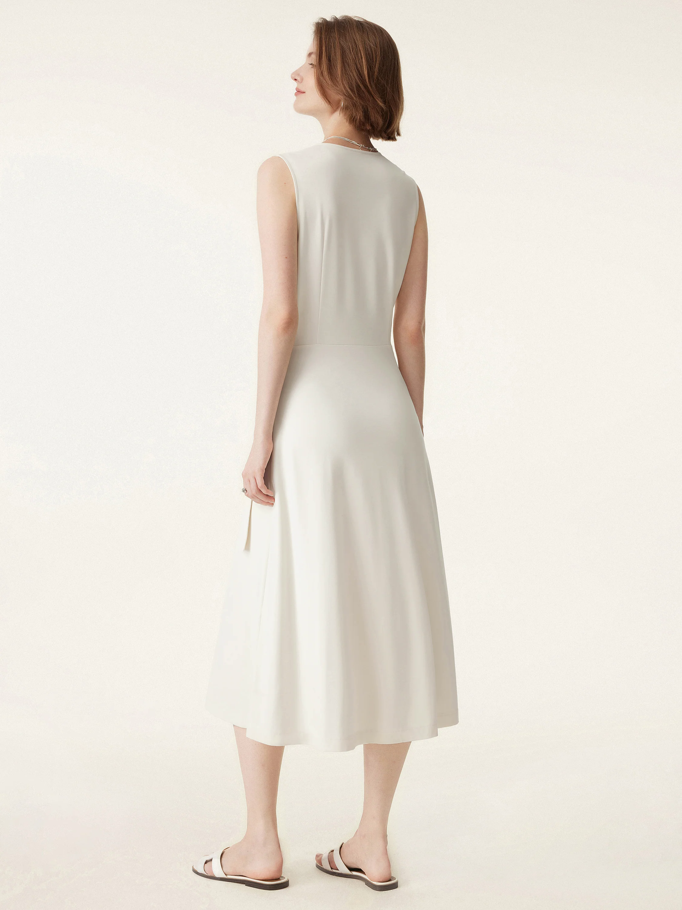 Surplice Adjustable Side-belt Midi Dress Surplice Adjustable Side-belt Midi Dress
