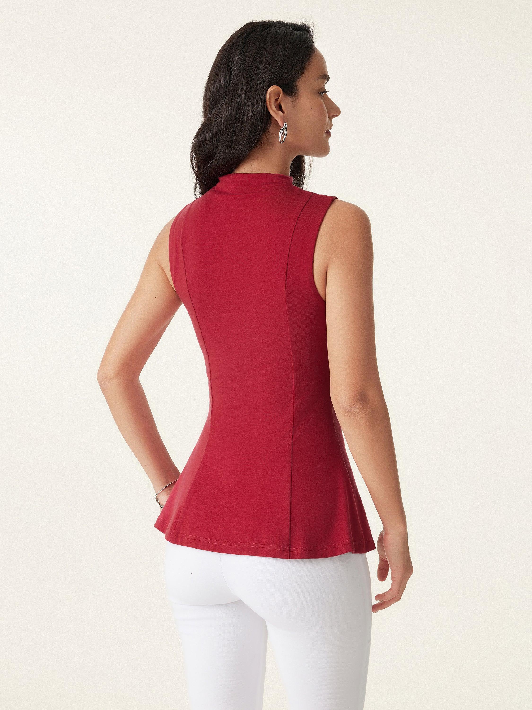 Tencel Silky Mockneck Flared Sculpt Brami Tank Tencel Silky Mockneck Flared Sculpt Brami Tank