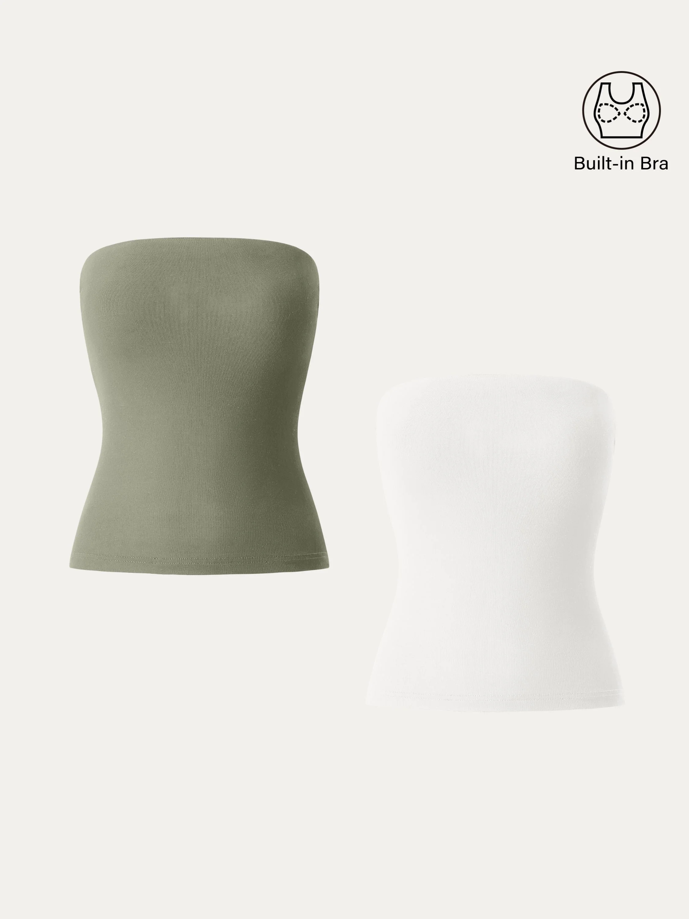 2Pcs Set Non-slip Essential Tube Brami Top 2Pcs Set Non-slip Essential Tube Brami Top