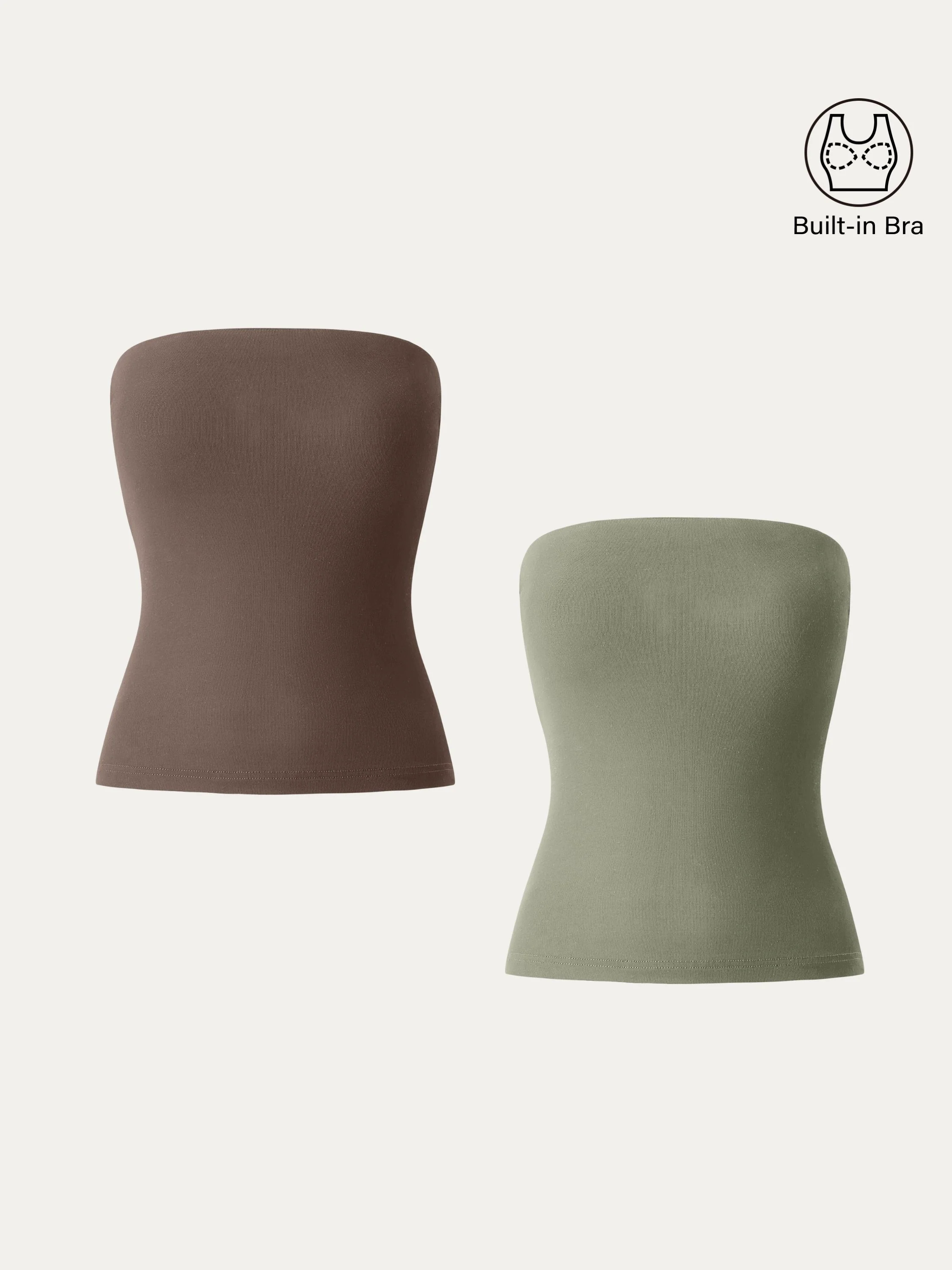 2Pcs Set Non-slip Essential Tube Brami Top 2Pcs Set Non-slip Essential Tube Brami Top