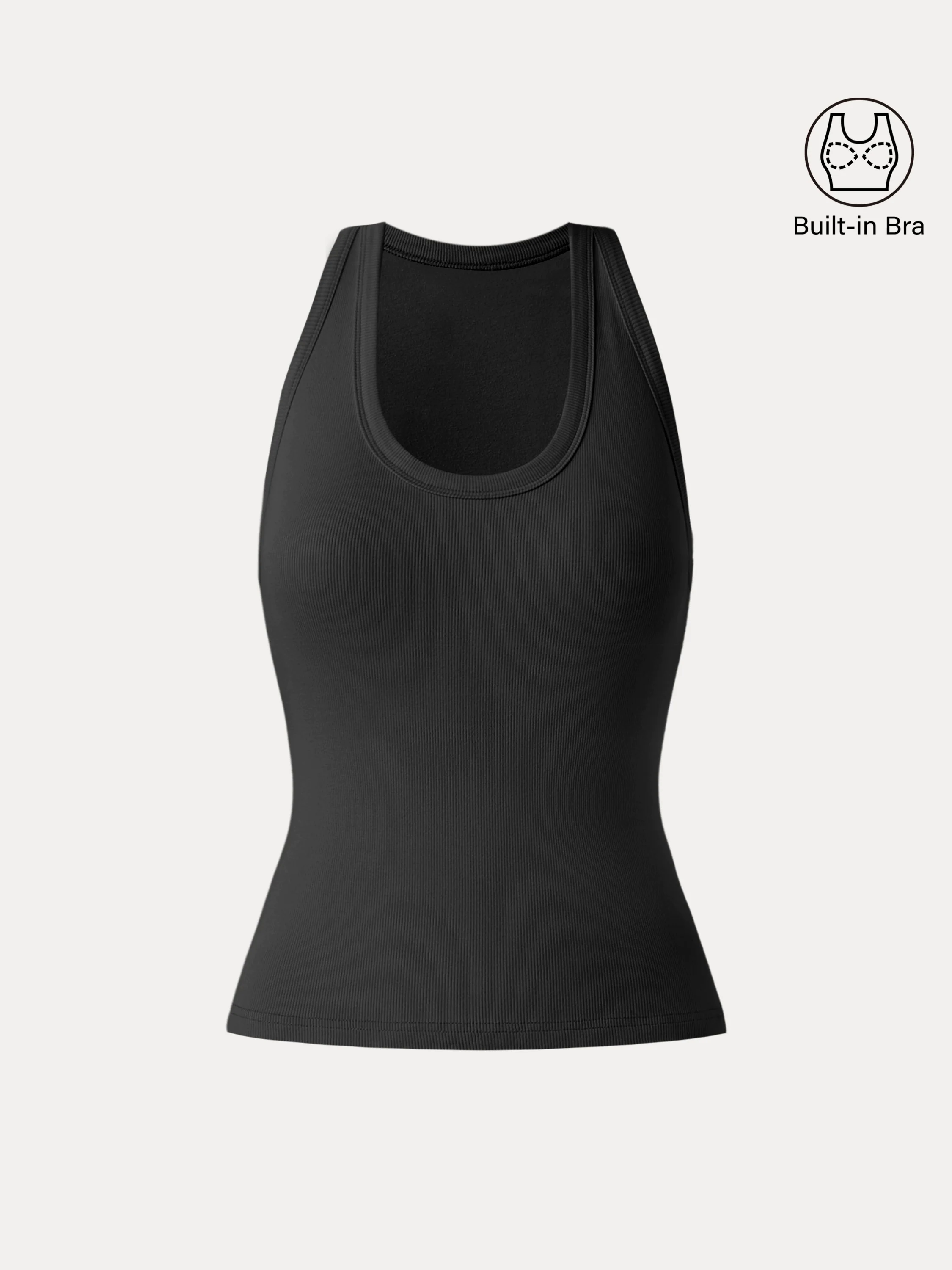 Stretch Cotton U-neck Racer Back Brami Tank Stretch Cotton U-neck Racer Back Brami Tank