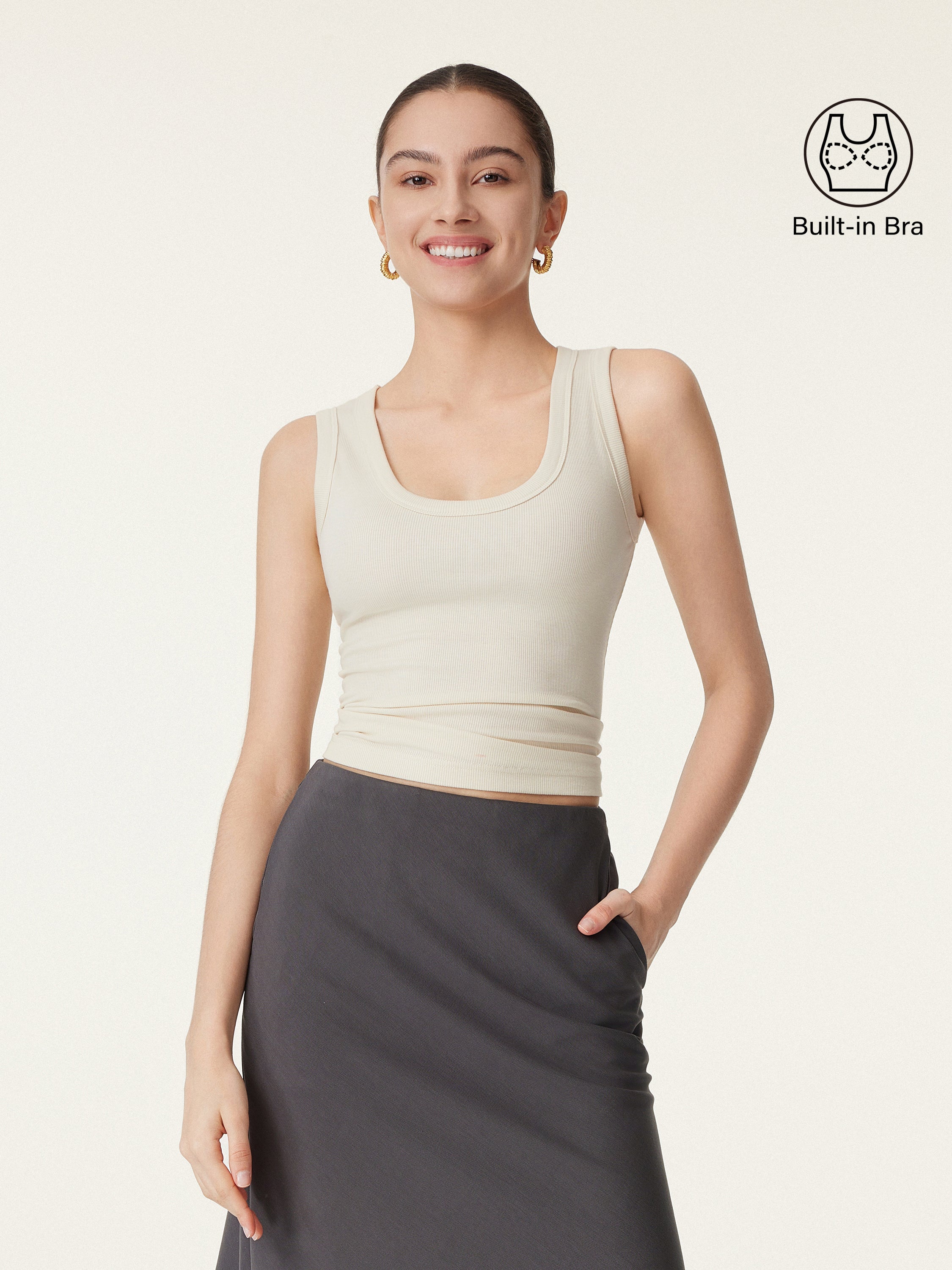 Scoop Neck Cotton New Airy Brami Tank Scoop Neck Cotton New Airy Brami Tank