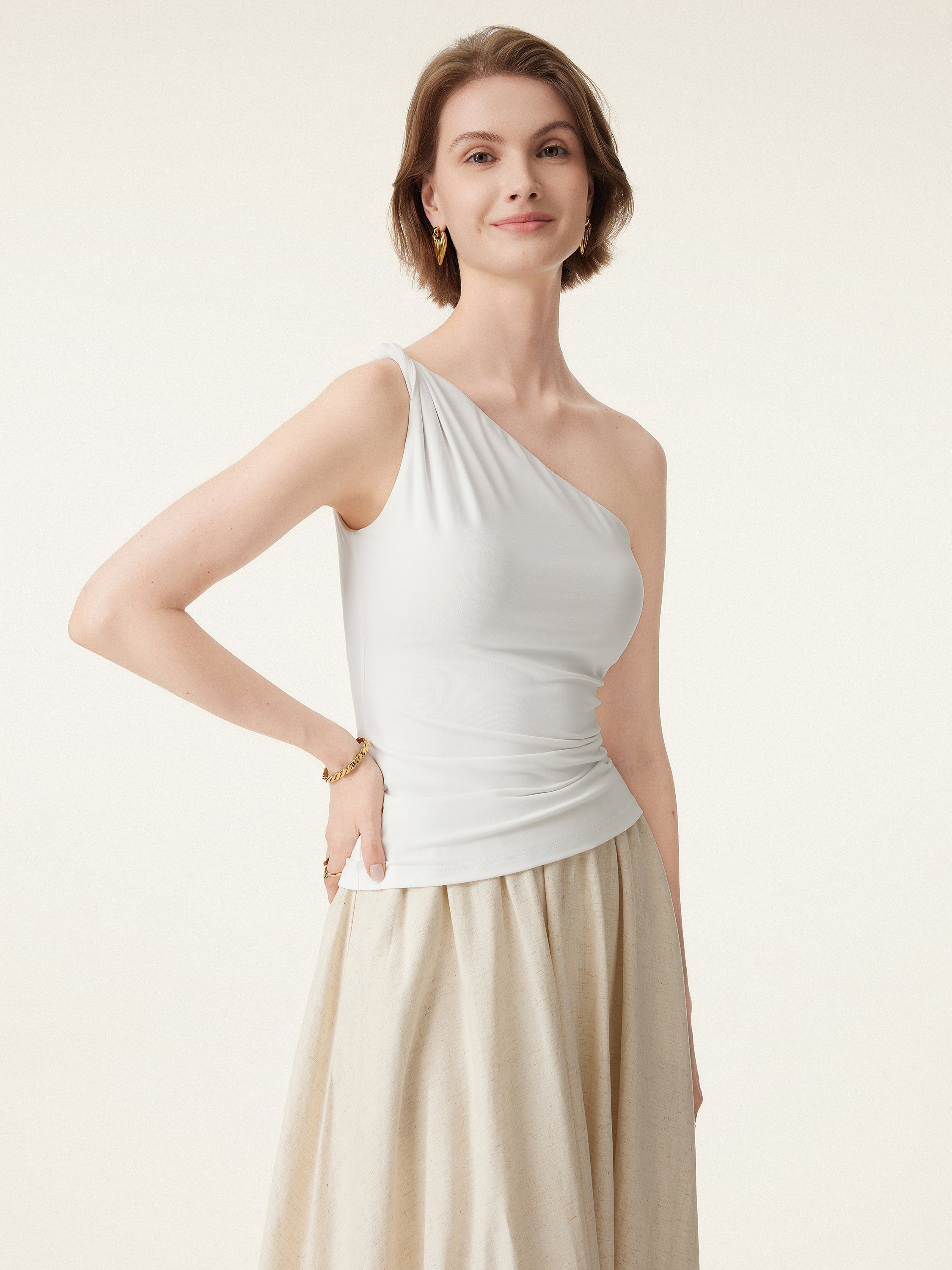 One Shoulder Twisted Brami Tank One Shoulder Twisted Brami Tank