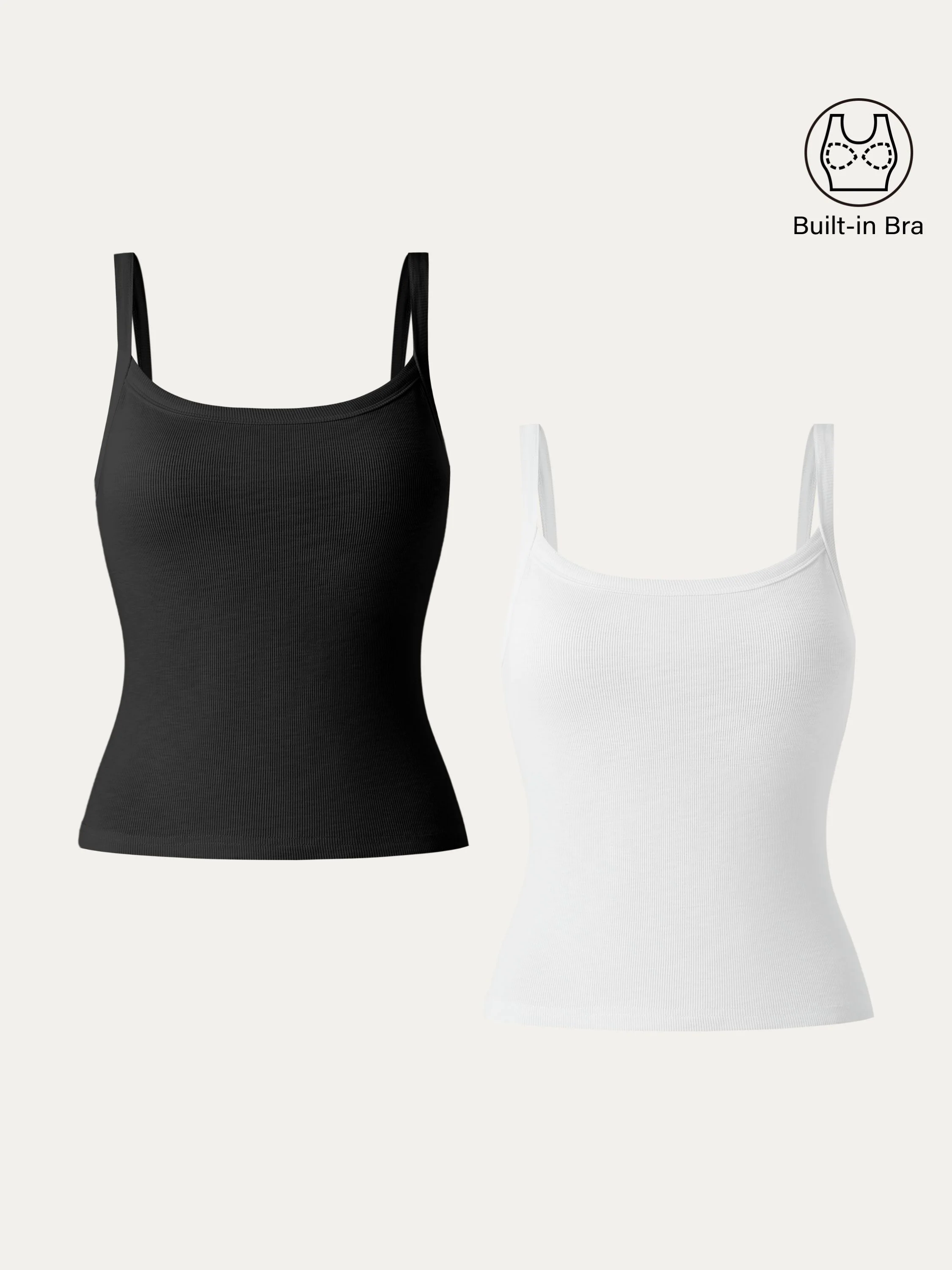 2Pcs Set Everyday Cotton Low Back New Airy Brami Tank