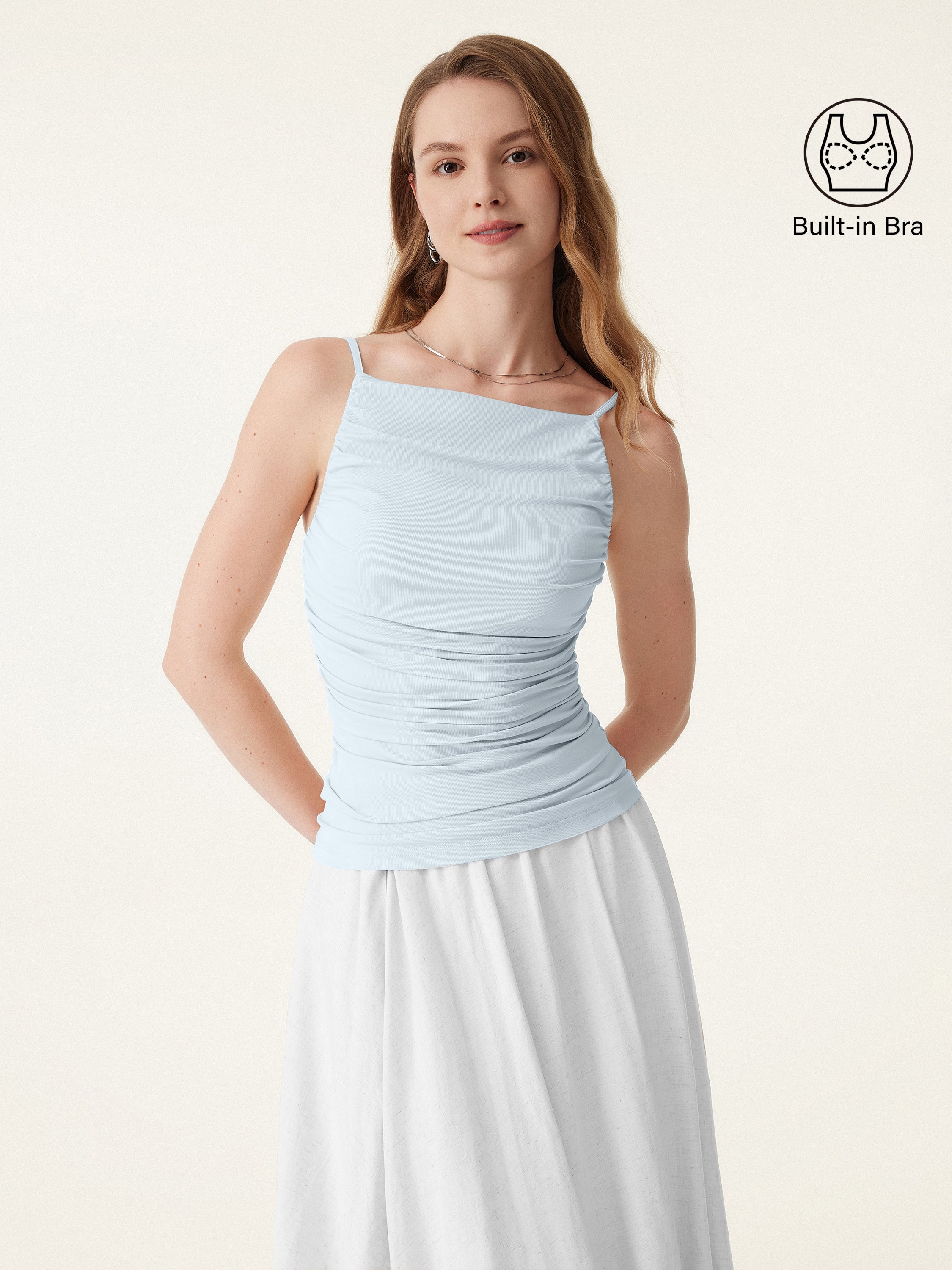 Boatneck Ruched New Airy Brami Tank