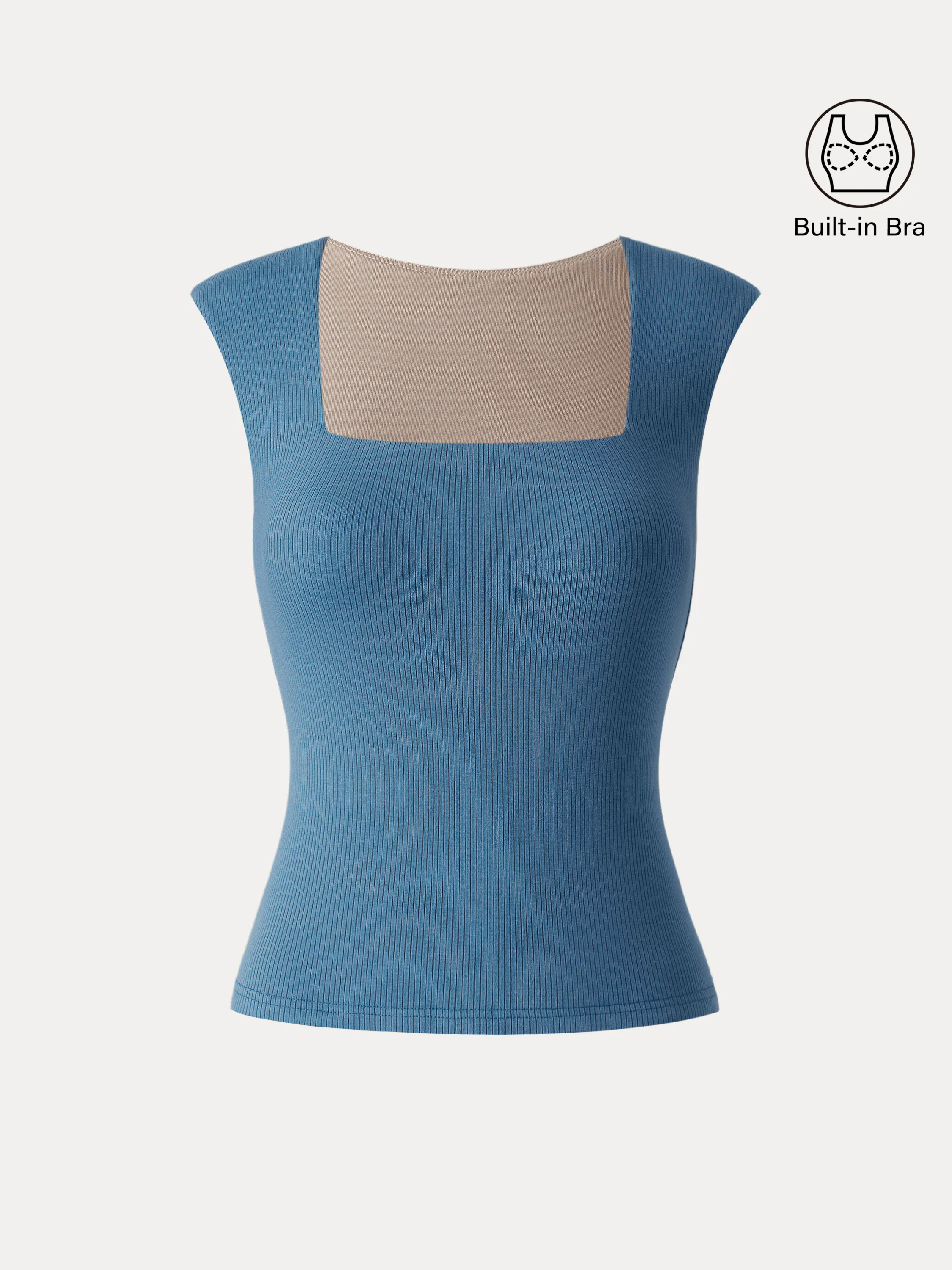 Stretch Cotton Square Neck Ribbed Brami Stretch Cotton Square Neck Ribbed Brami