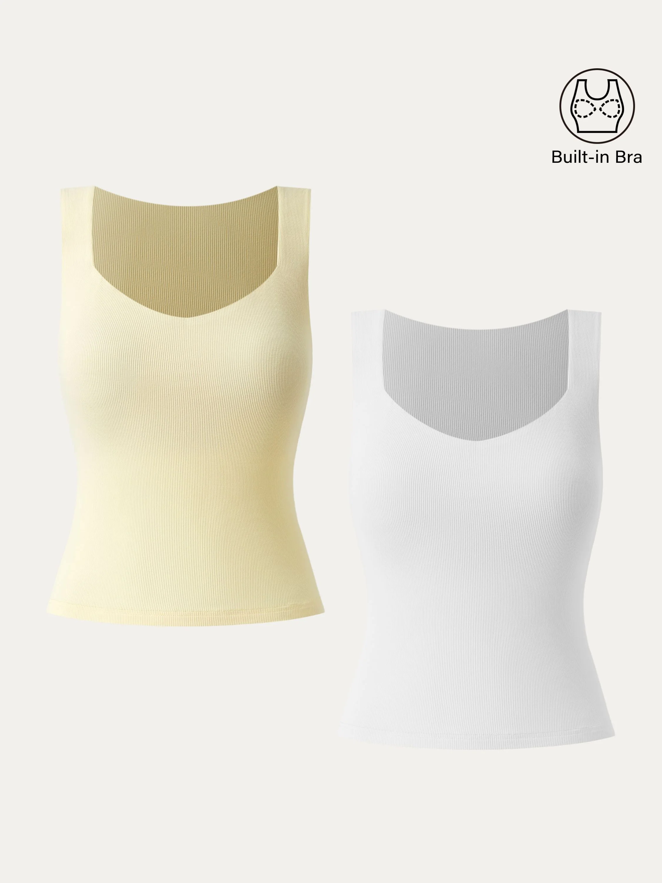 Diamond Neck Ribbed New Airy Brami Tank Diamond Neck Ribbed New Airy Brami Tank