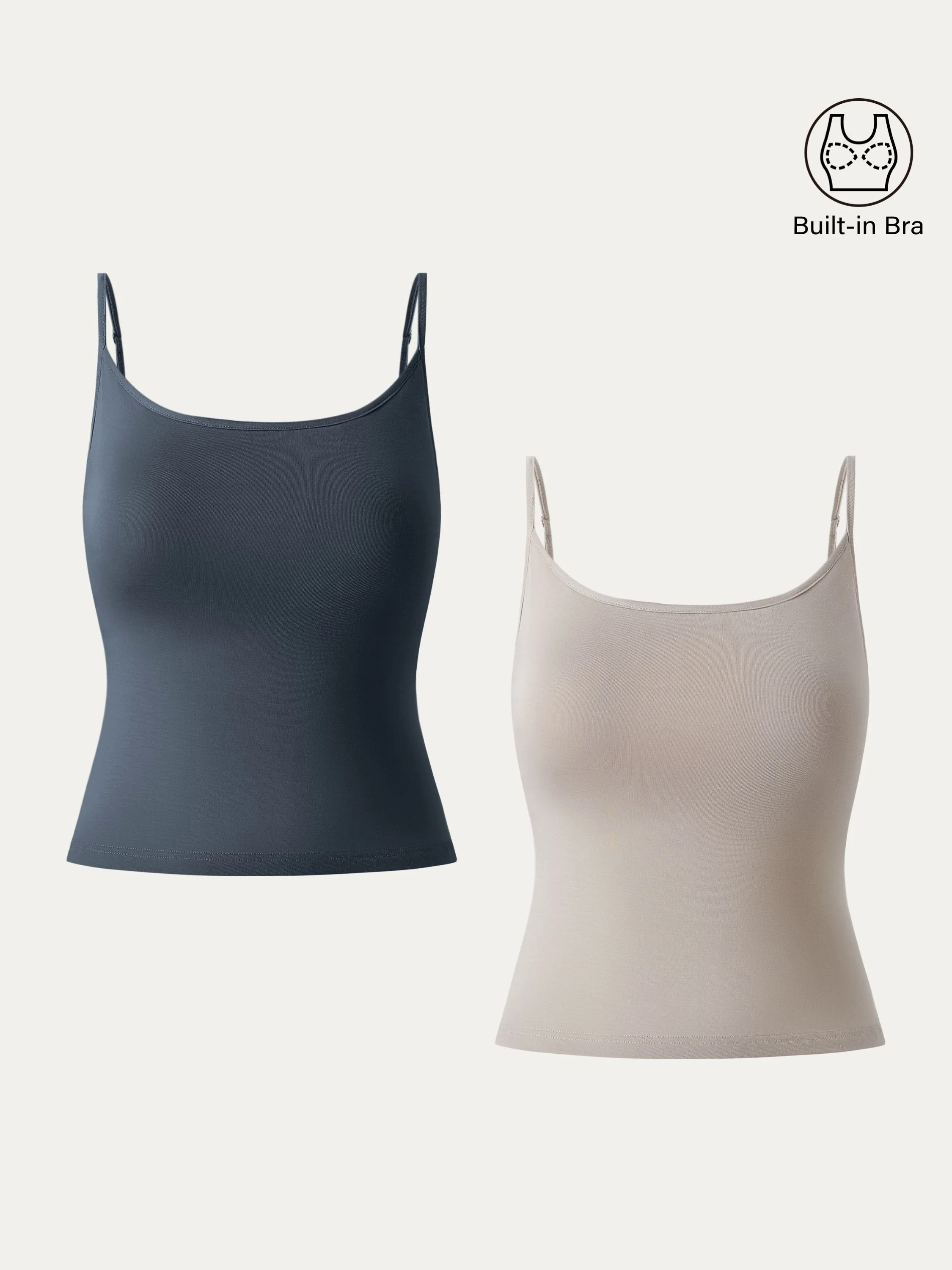 U-neck Adjustable Straps Spaghetti Brami Top U-neck Adjustable Straps Spaghetti Brami Top