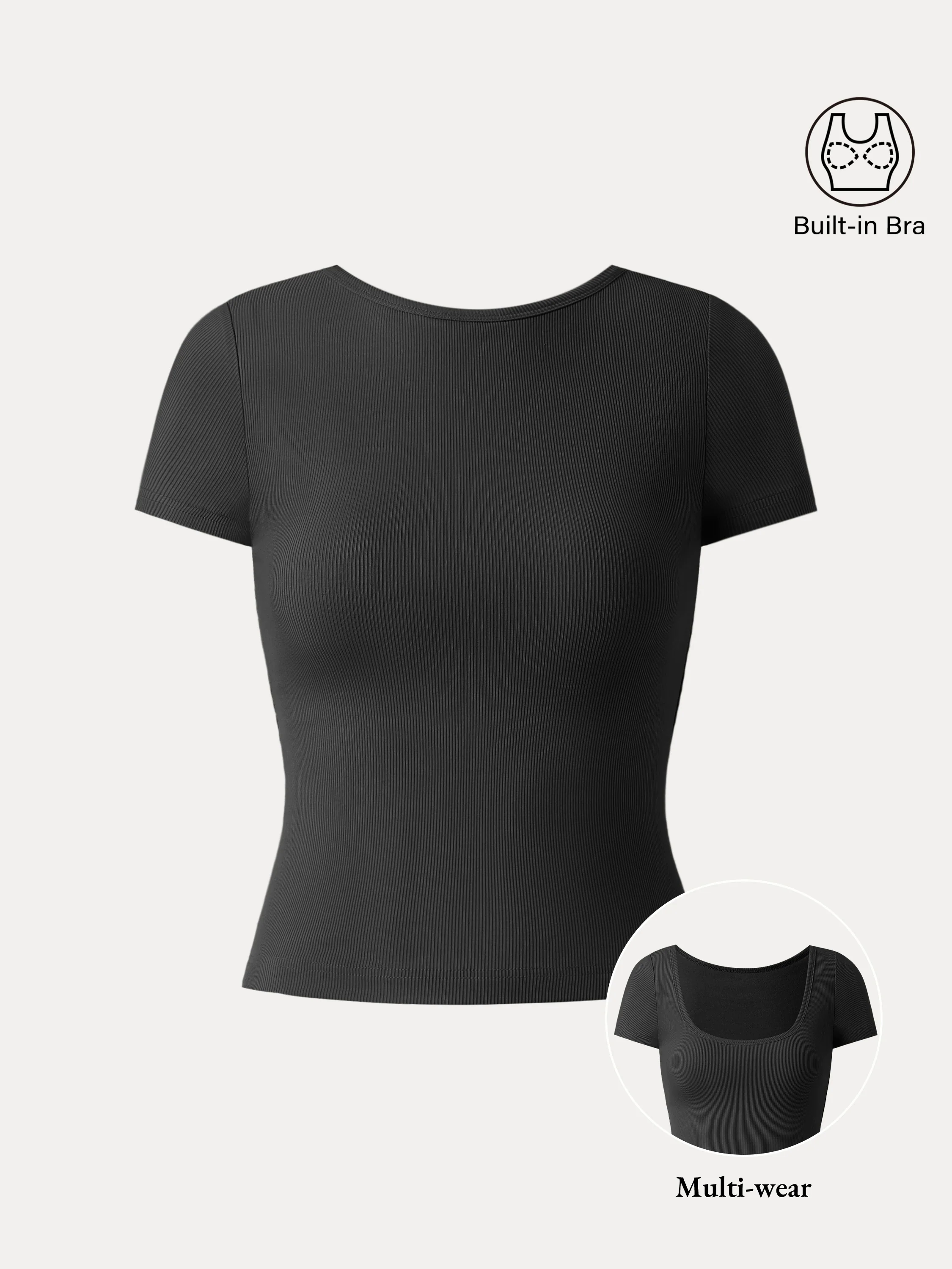 Multi-wear Short Sleeve New Airy Brami Top Multi-wear Short Sleeve New Airy Brami Top