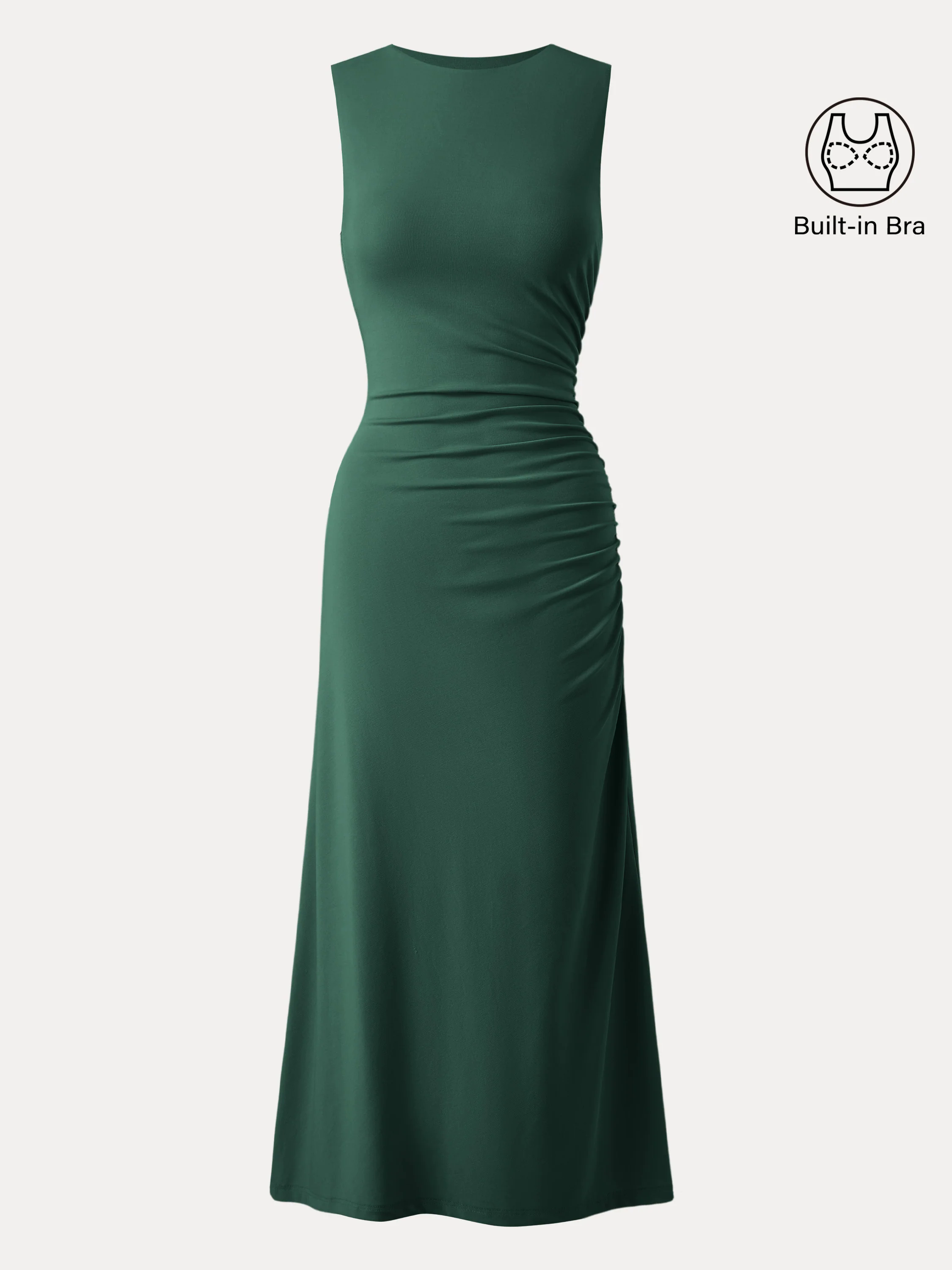 Side Ruched Midi Brami Dress Side Ruched Midi Brami Dress