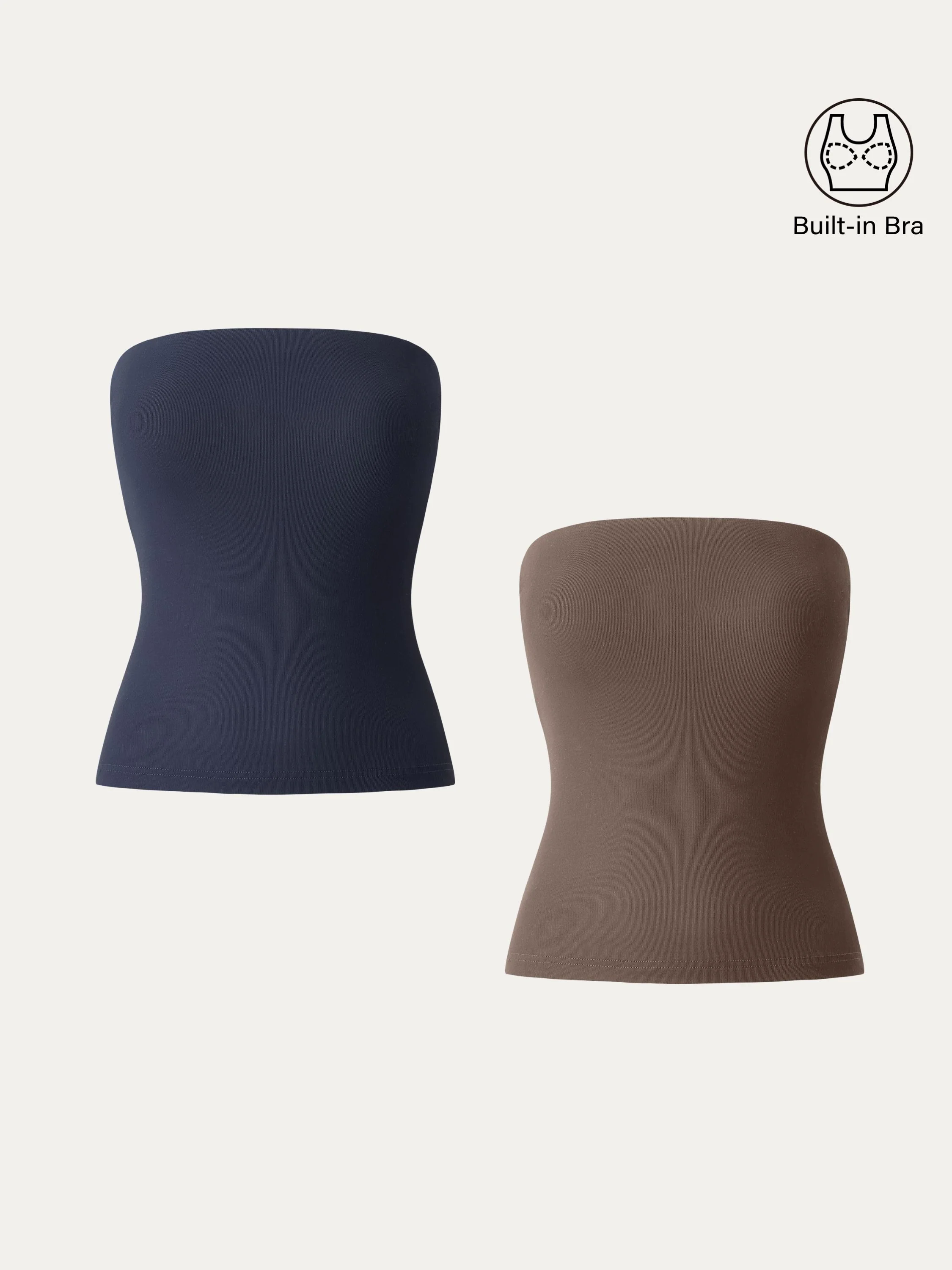 2Pcs Set Non-slip Essential Tube Brami Top 2Pcs Set Non-slip Essential Tube Brami Top