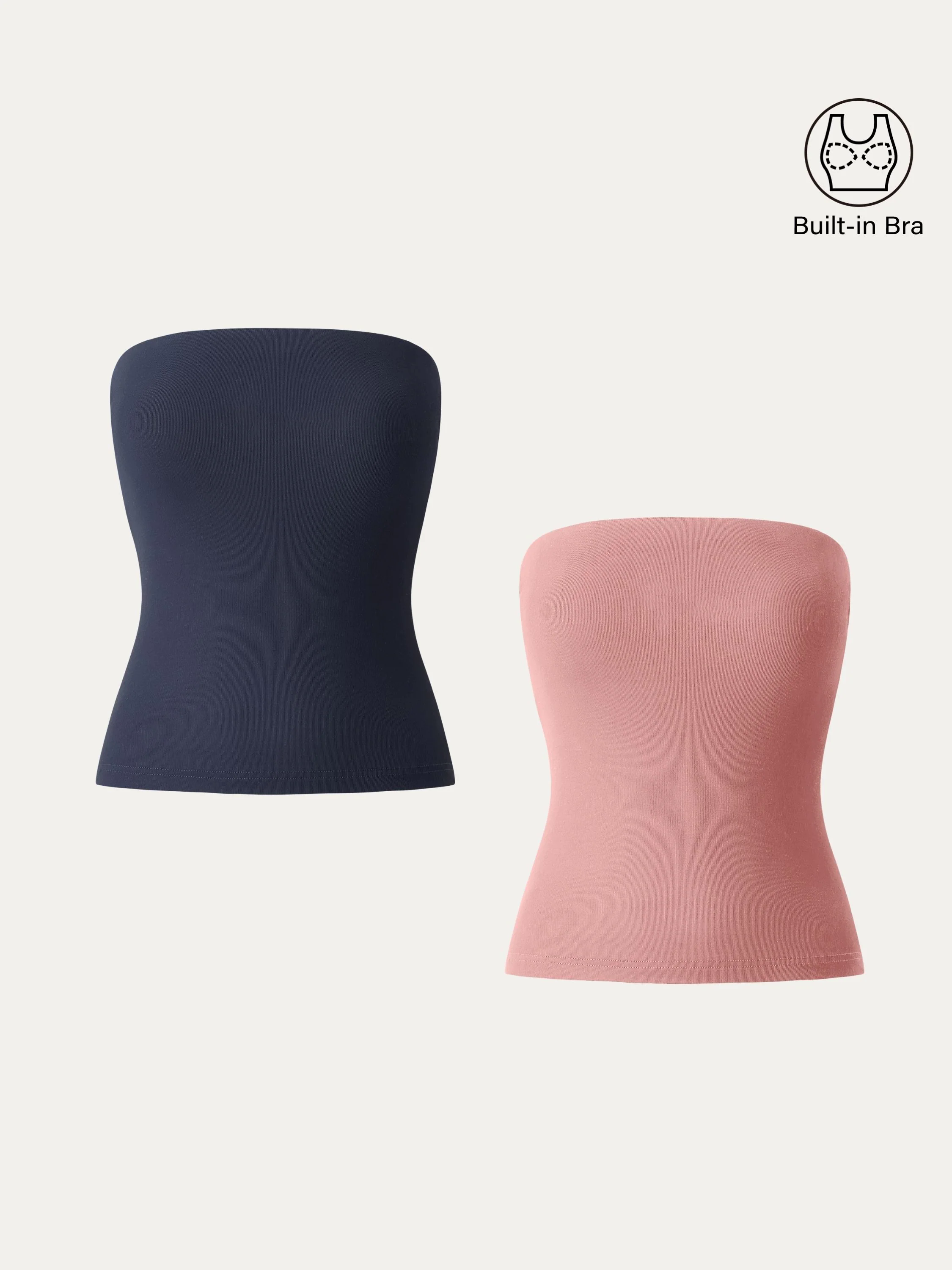 2Pcs Set Non-slip Essential Tube Brami Top 2Pcs Set Non-slip Essential Tube Brami Top