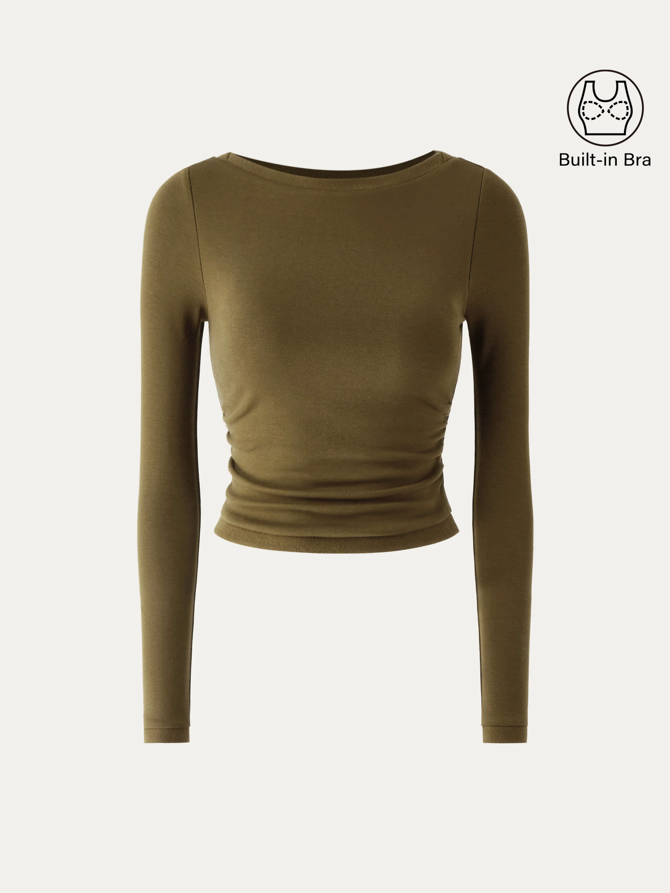 Boatneck Long Sleeve Brami Top Boatneck Long Sleeve Brami Top