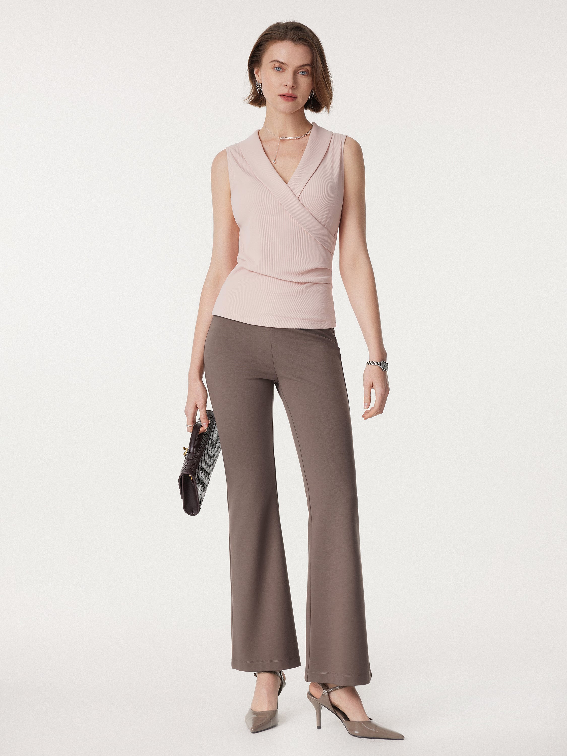 Mid Rise Anti-pilling Pull-on Bell Pant