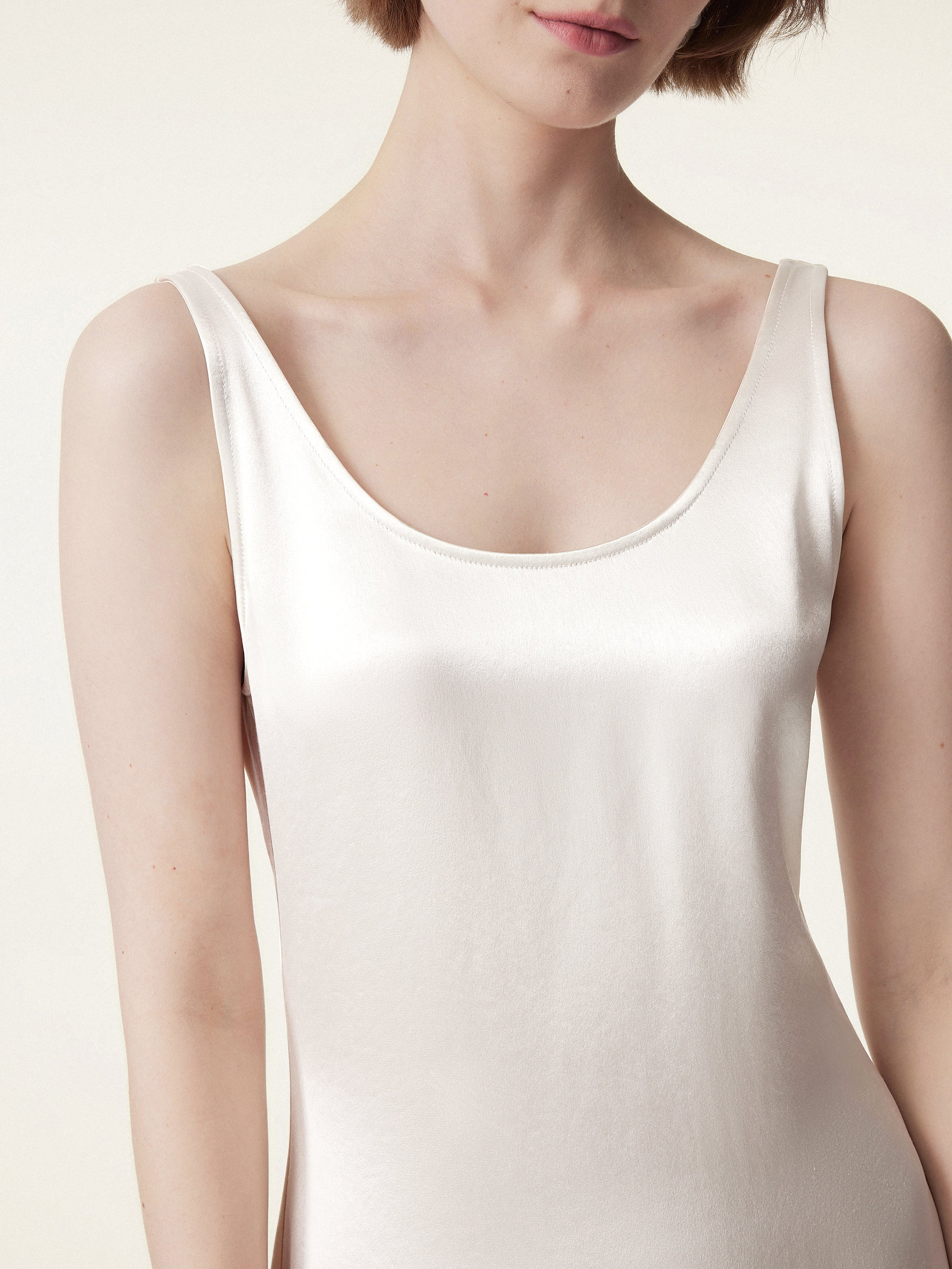 Acetate Scoop Neck Open Back Midi Dress Acetate Scoop Neck Open Back Midi Dress