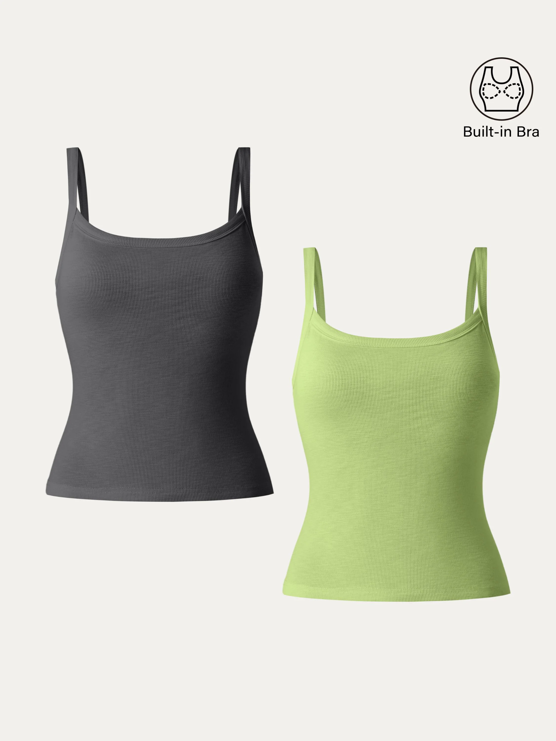 2Pcs Set Everyday Cotton Low Back New Airy Brami Tank 2Pcs Set Everyday Cotton Low Back New Airy Brami Tank