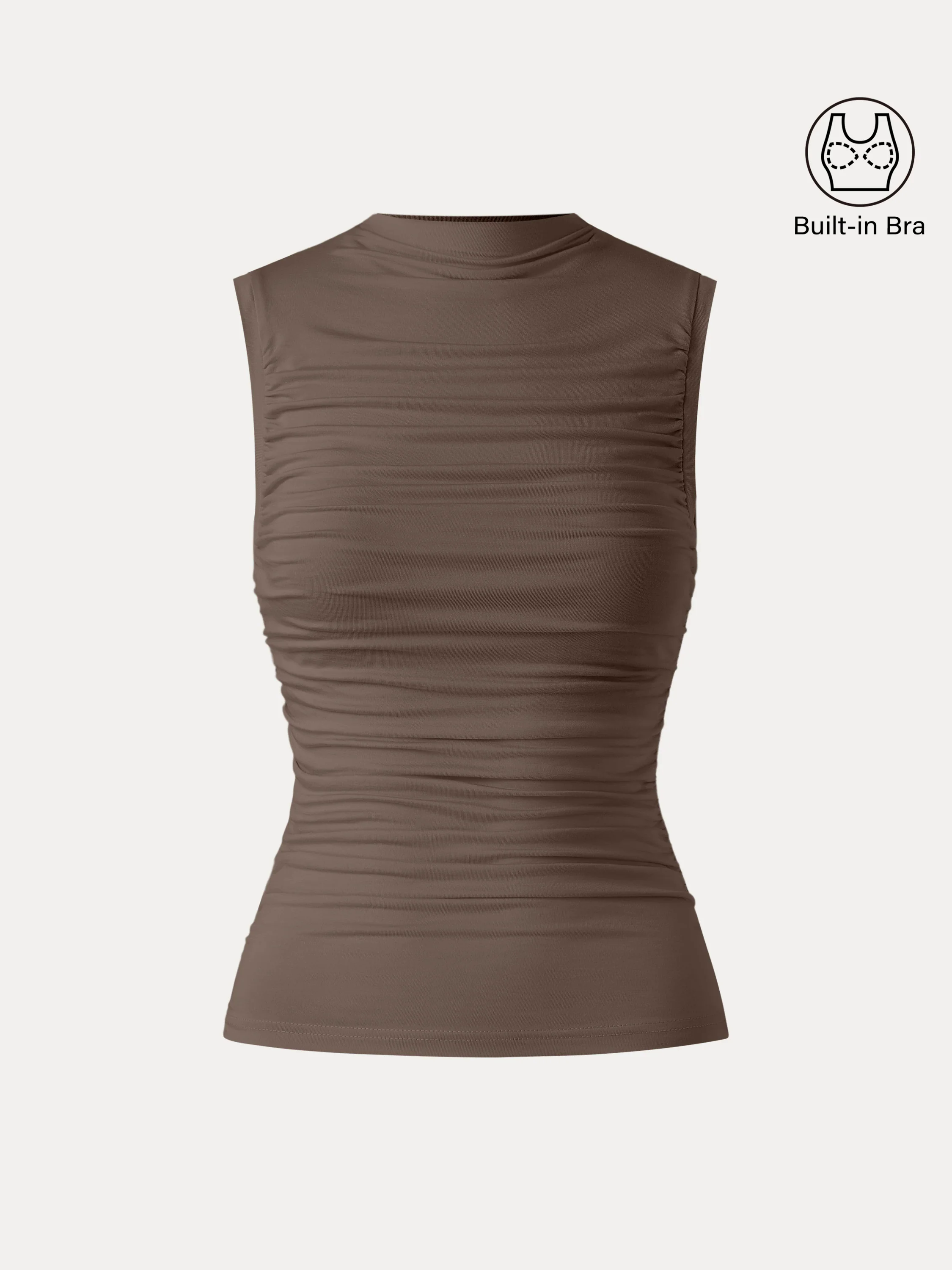 Mockneck Side Gathered Cut-out Brami Tank Mockneck Side Gathered Cut-out Brami Tank