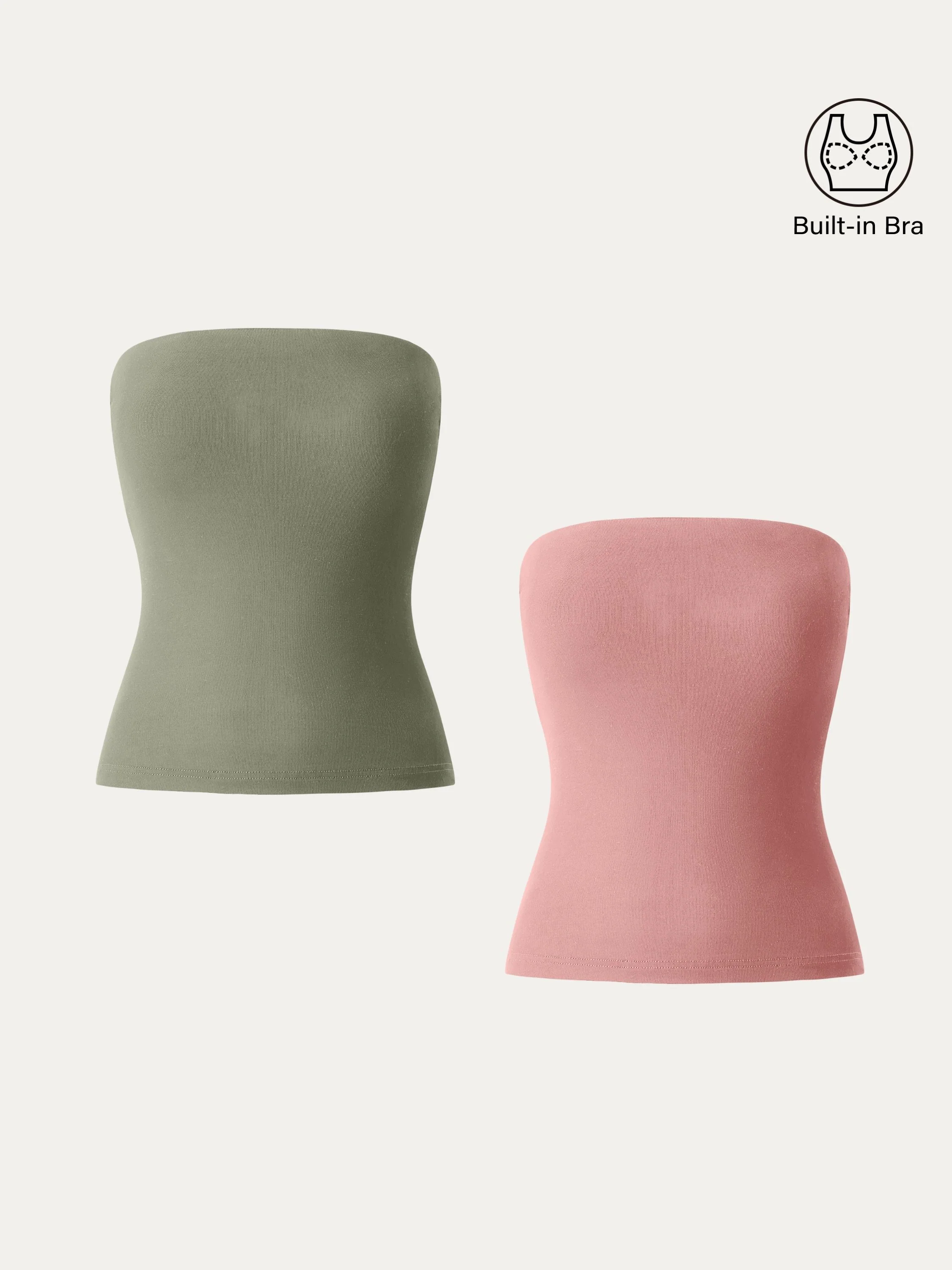 2Pcs Set Non-slip Essential Tube Brami Top 2Pcs Set Non-slip Essential Tube Brami Top