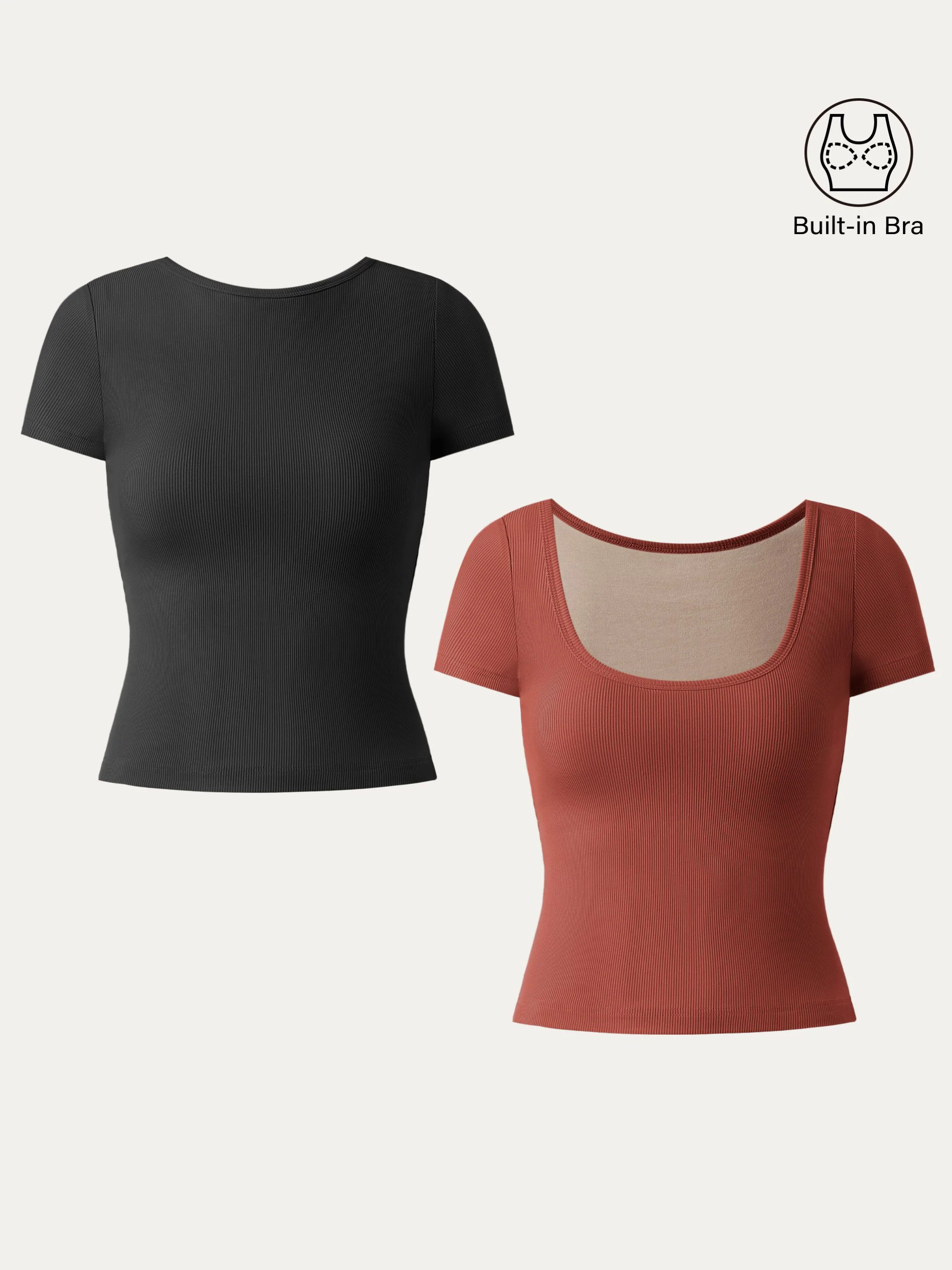 Multi-wear Short Sleeve New Airy Brami Top Multi-wear Short Sleeve New Airy Brami Top
